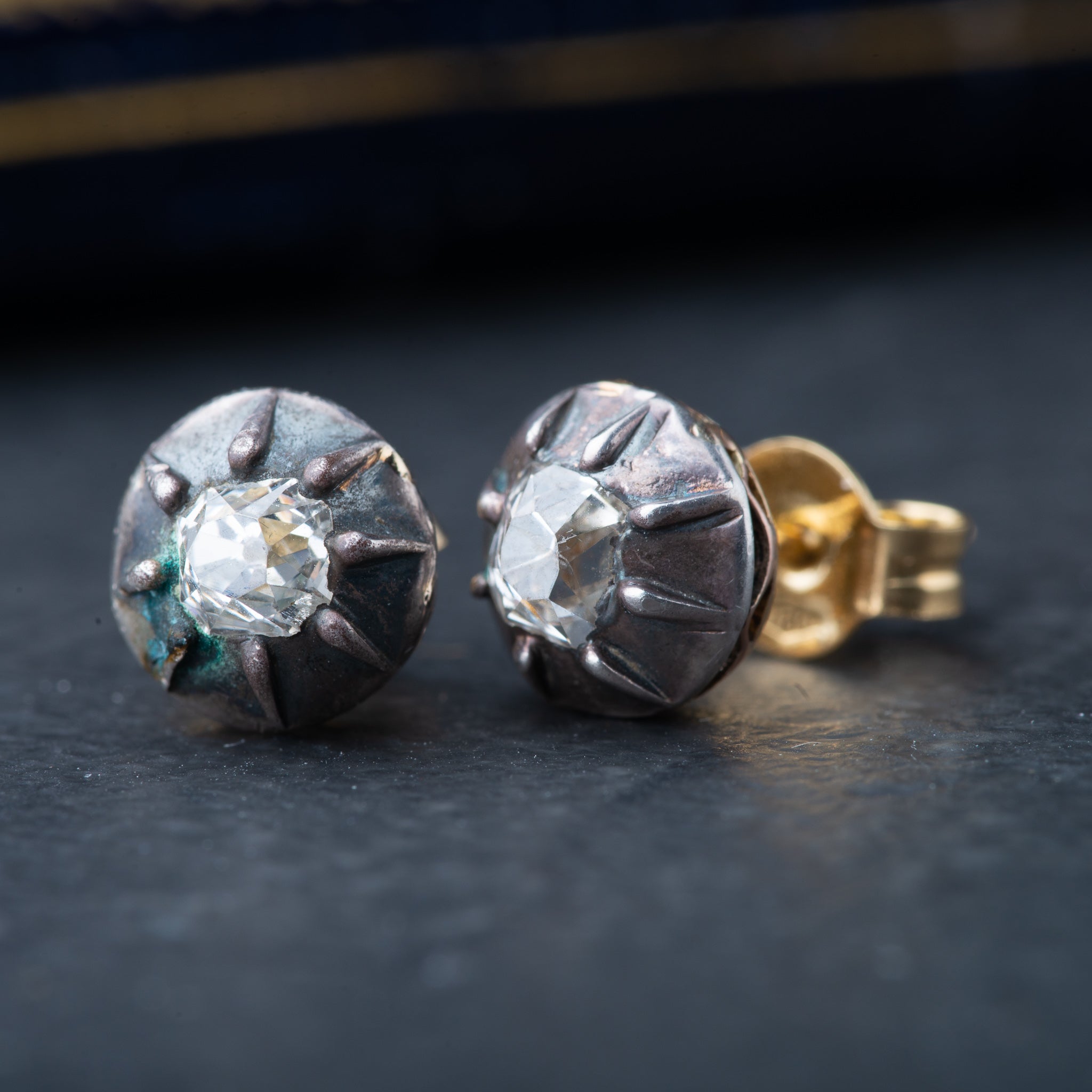 Antique old mine cut diamond earrings - Luxoria Vita