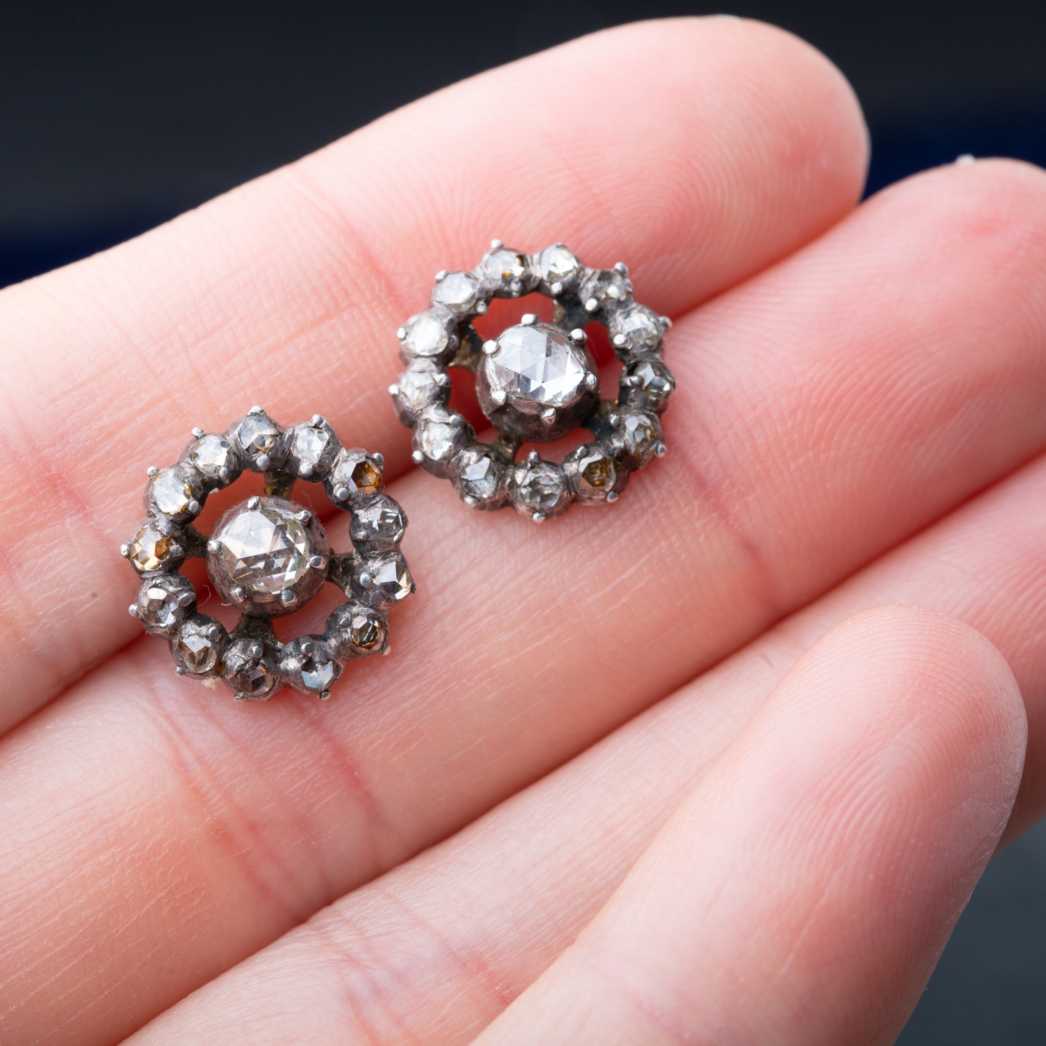Antique Rosecut Diamond Earrings - Luxoria Vita