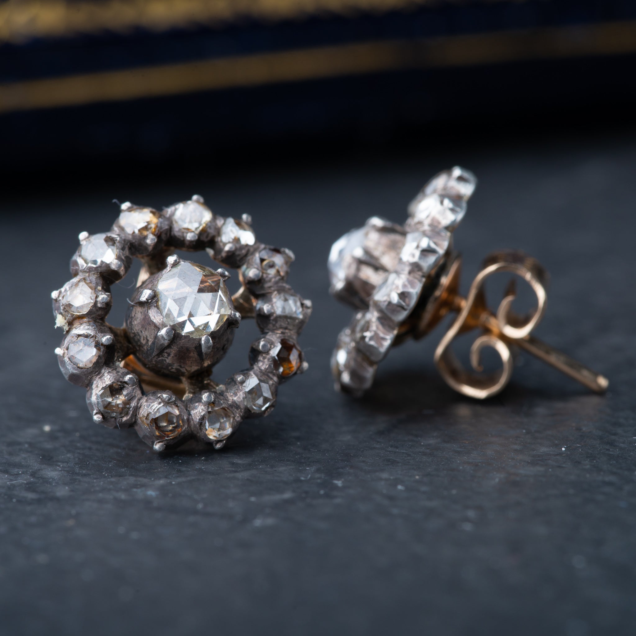 Antique Rosecut Diamond Earrings - Luxoria Vita