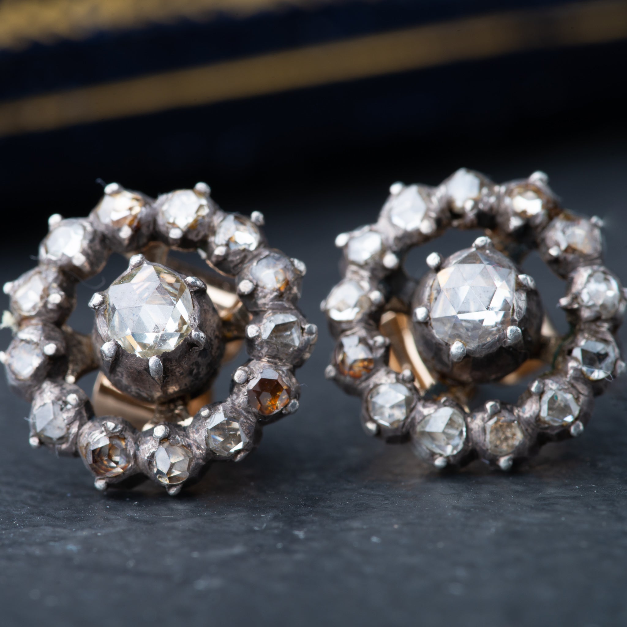 Antique Rosecut Diamond Earrings - Luxoria Vita