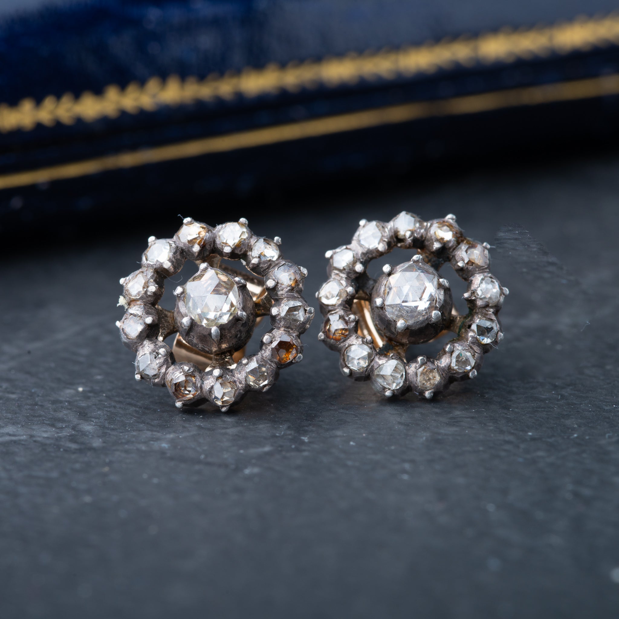 Antique Rosecut Diamond Earrings - Luxoria Vita