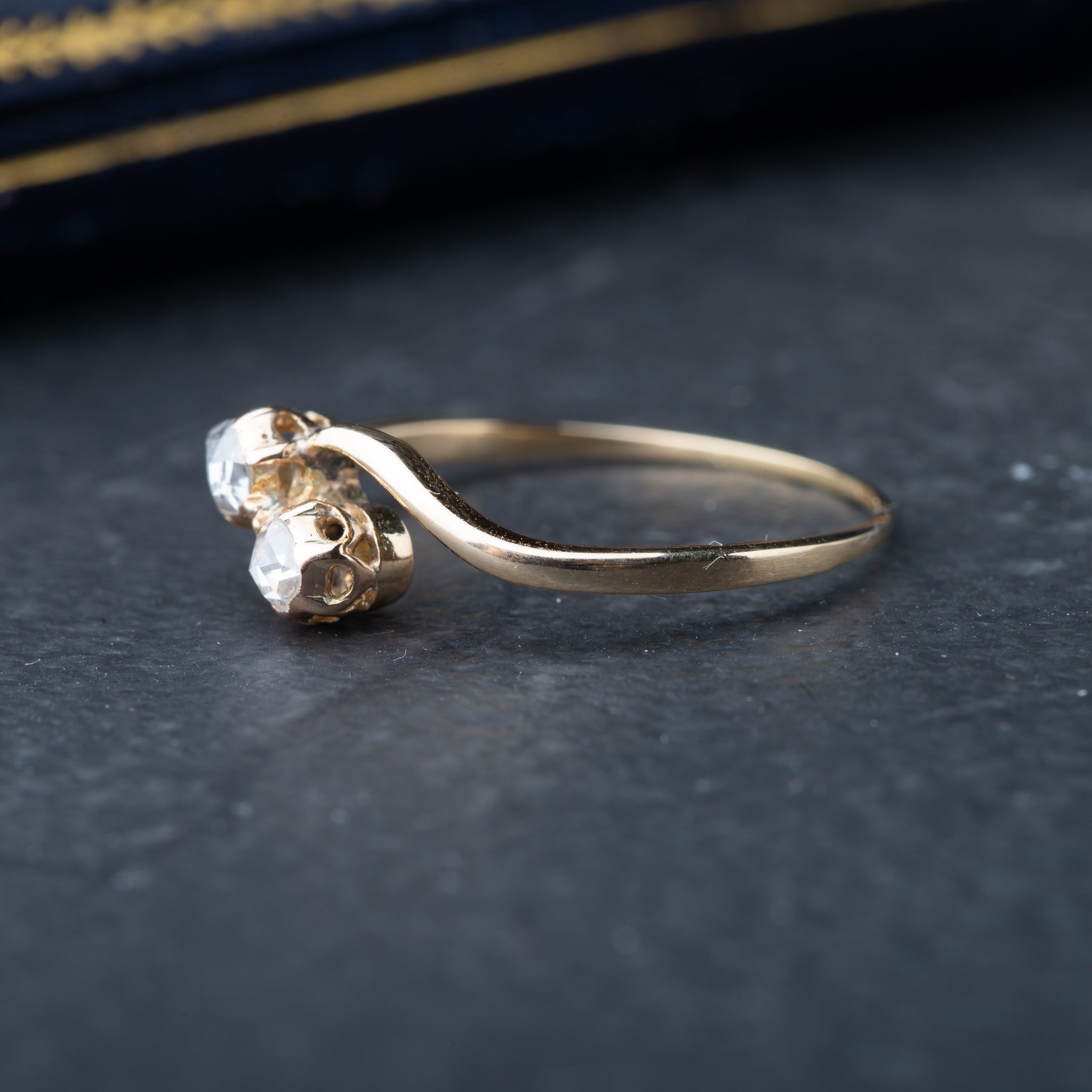 Edwardian Toi et Moi Rosecut Diamond Ring - Luxoria Vita