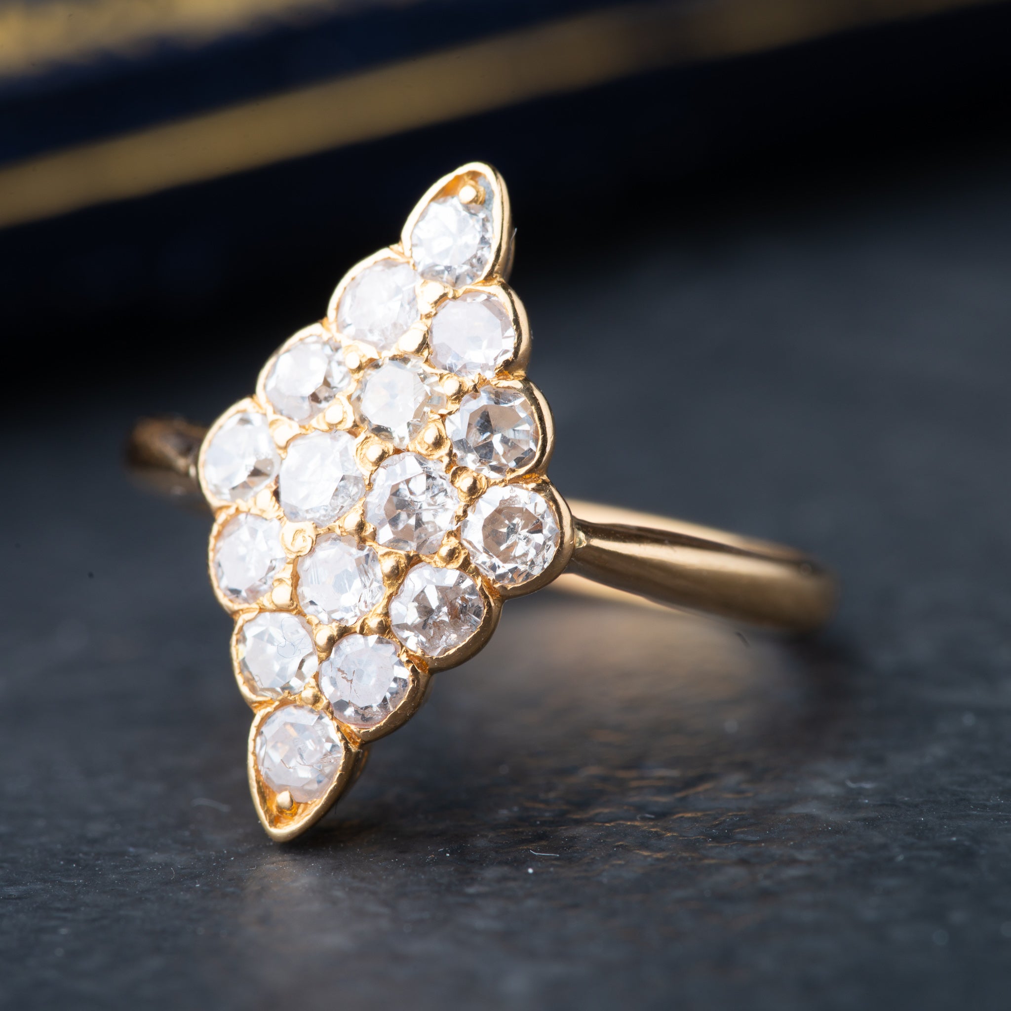 Antique 1900's Diamond Navette Ring - Luxoria Vita