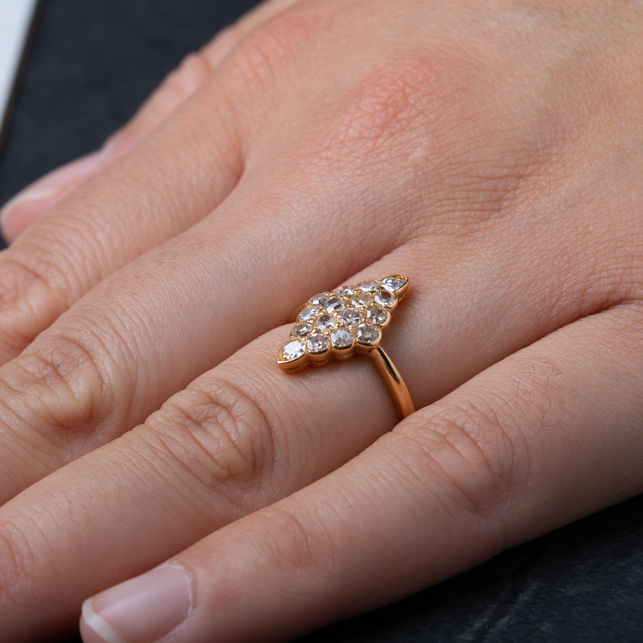 Antique 1900's Diamond Navette Ring - Luxoria Vita