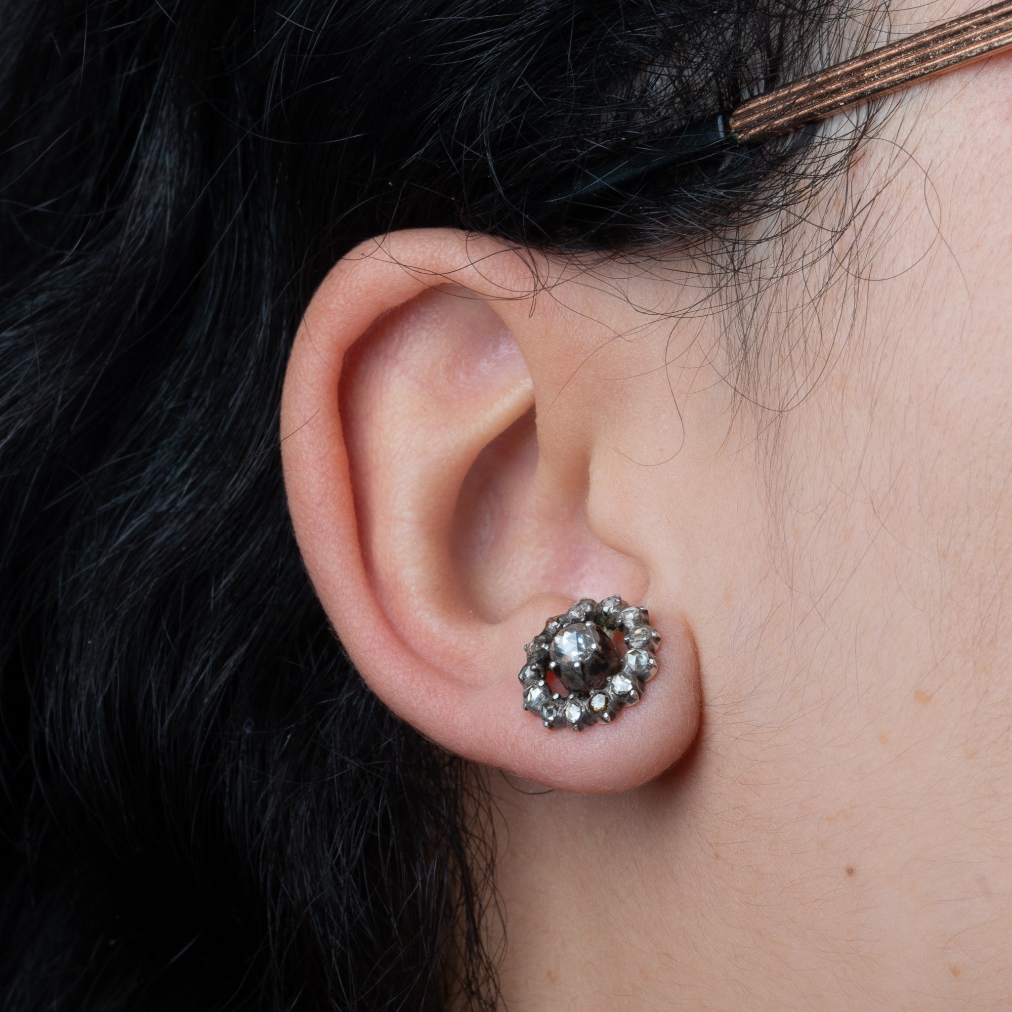 Antique Rosecut Diamond Earrings - Luxoria Vita