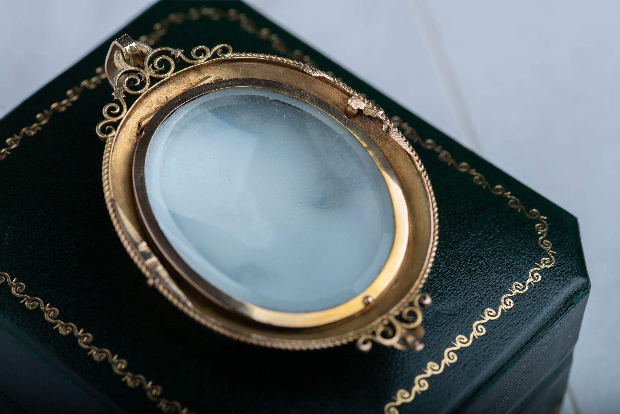 Victorian 19th Century Greek Shell Cameo Locket Pendant - LUXORIA VITA
