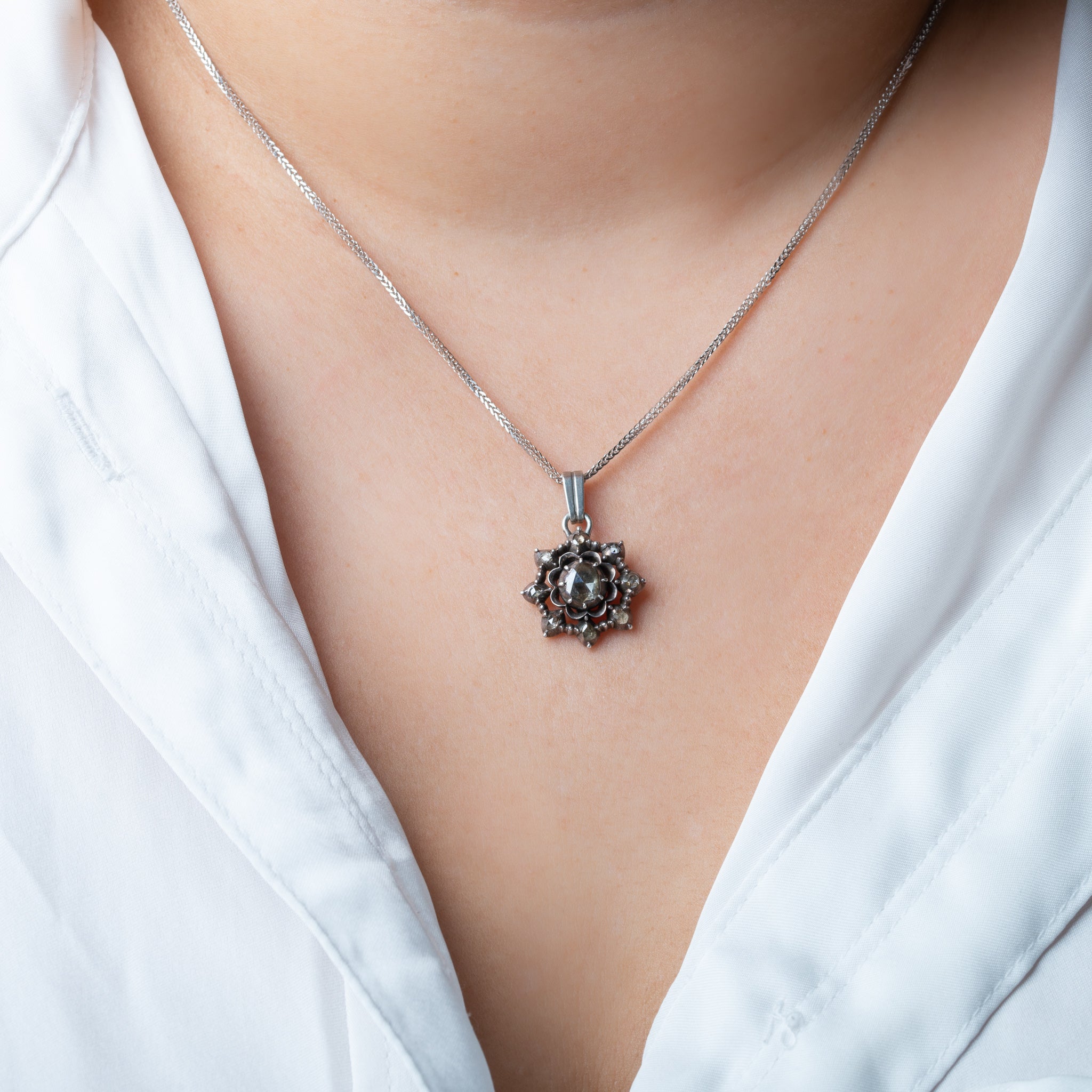 Antique Rosecut Diamond Pendant - Luxoria Vita