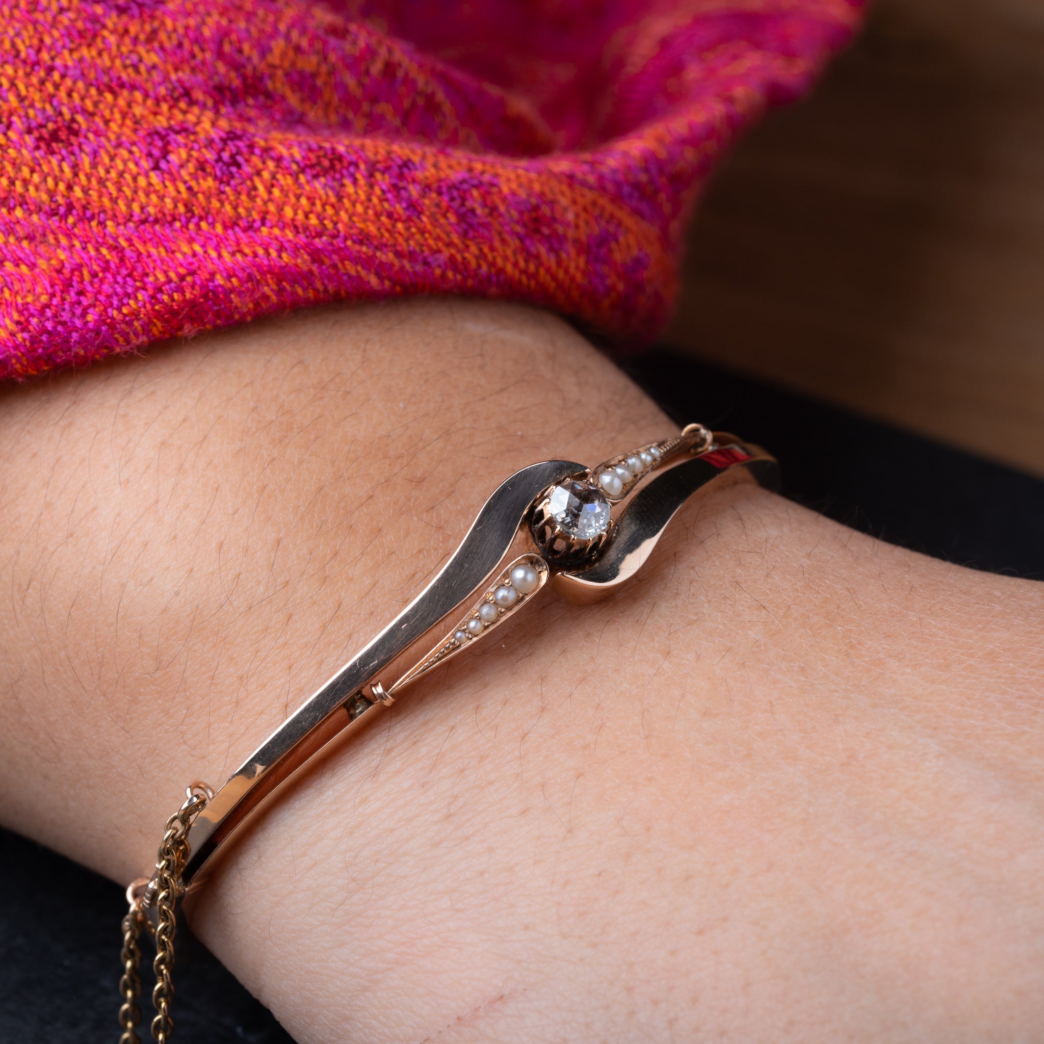 Edwardian Crossover Rosecut Diamond Bracelet - LUXORIA VITA