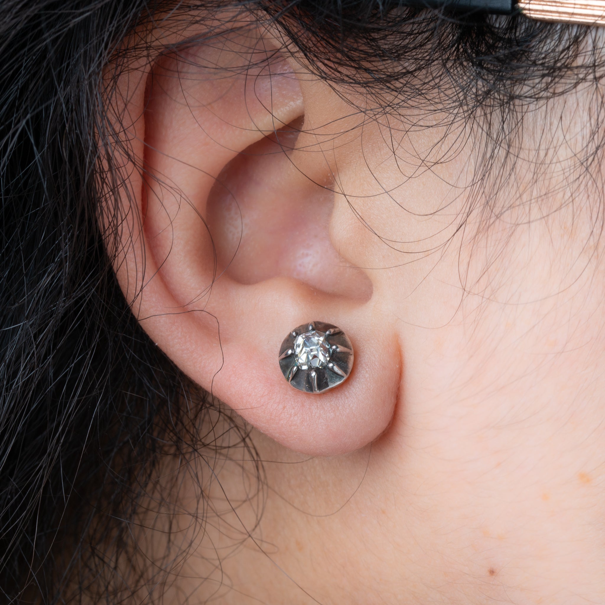 Antique old mine cut diamond earrings - Luxoria Vita