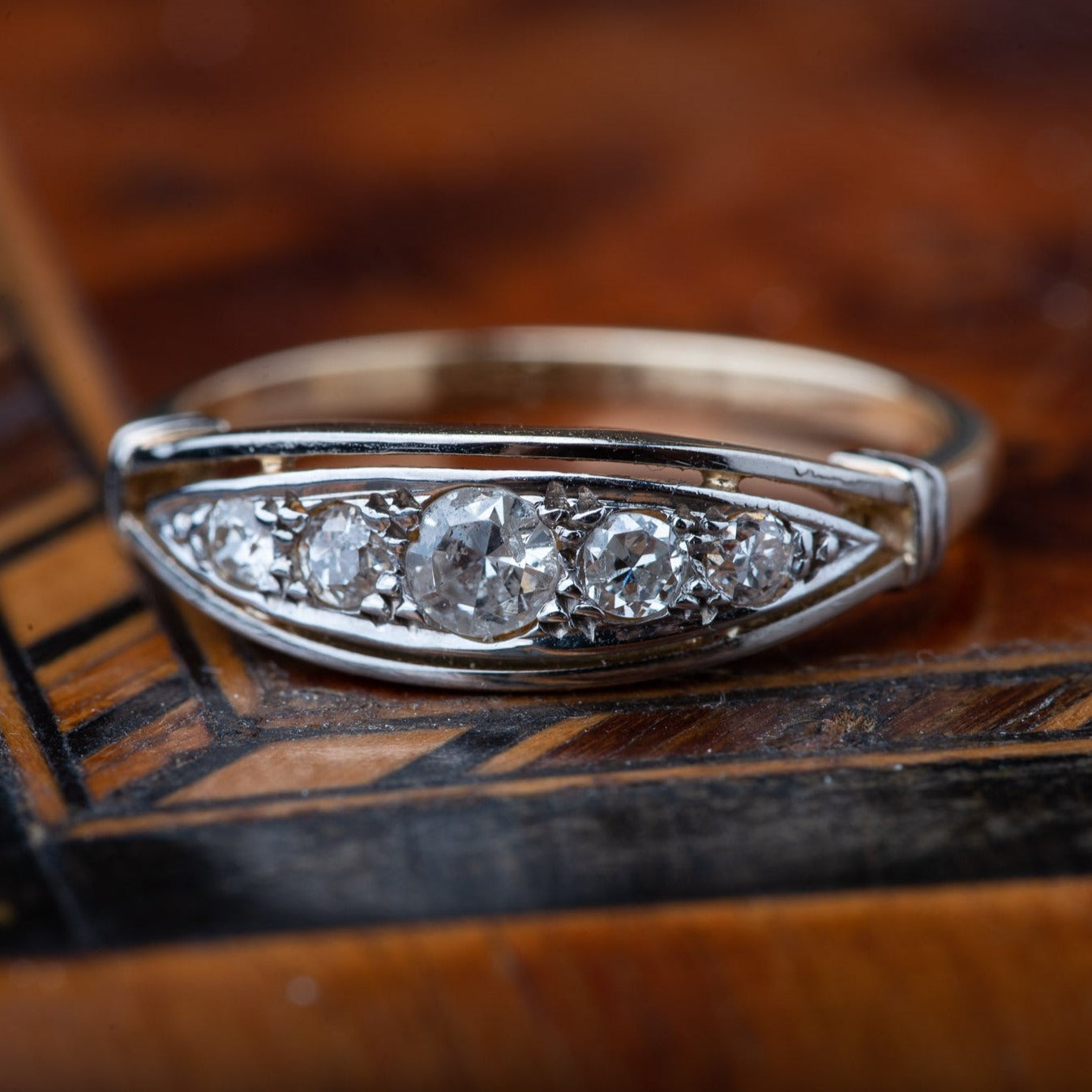 Vintage Diamond Boat Ring - LUXORIA VITA