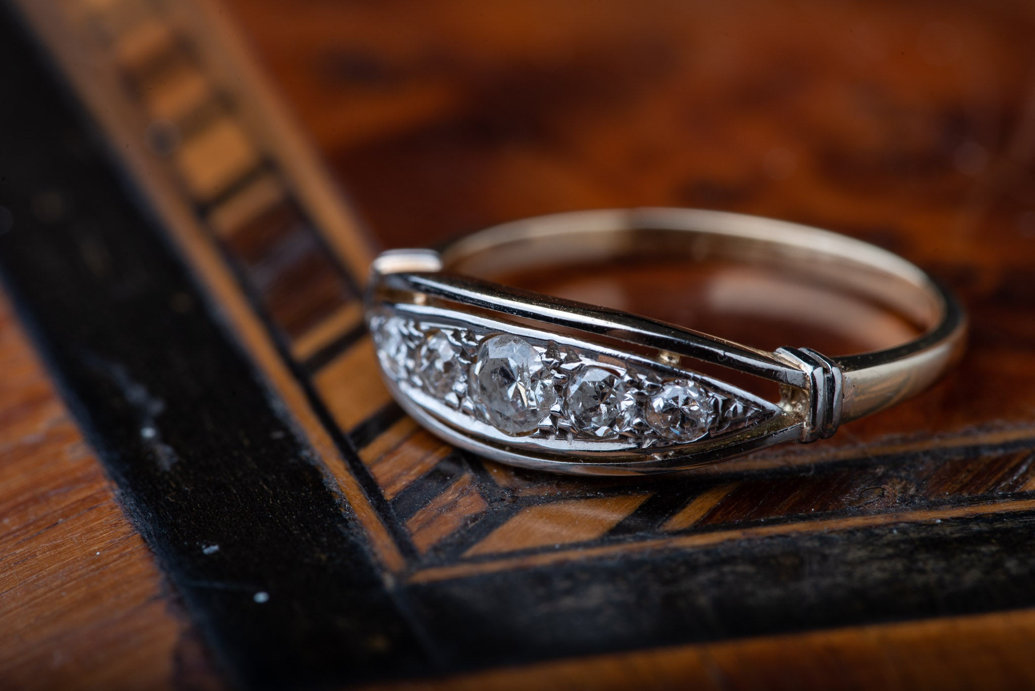 Vintage Diamond Boat Ring - LUXORIA VITA