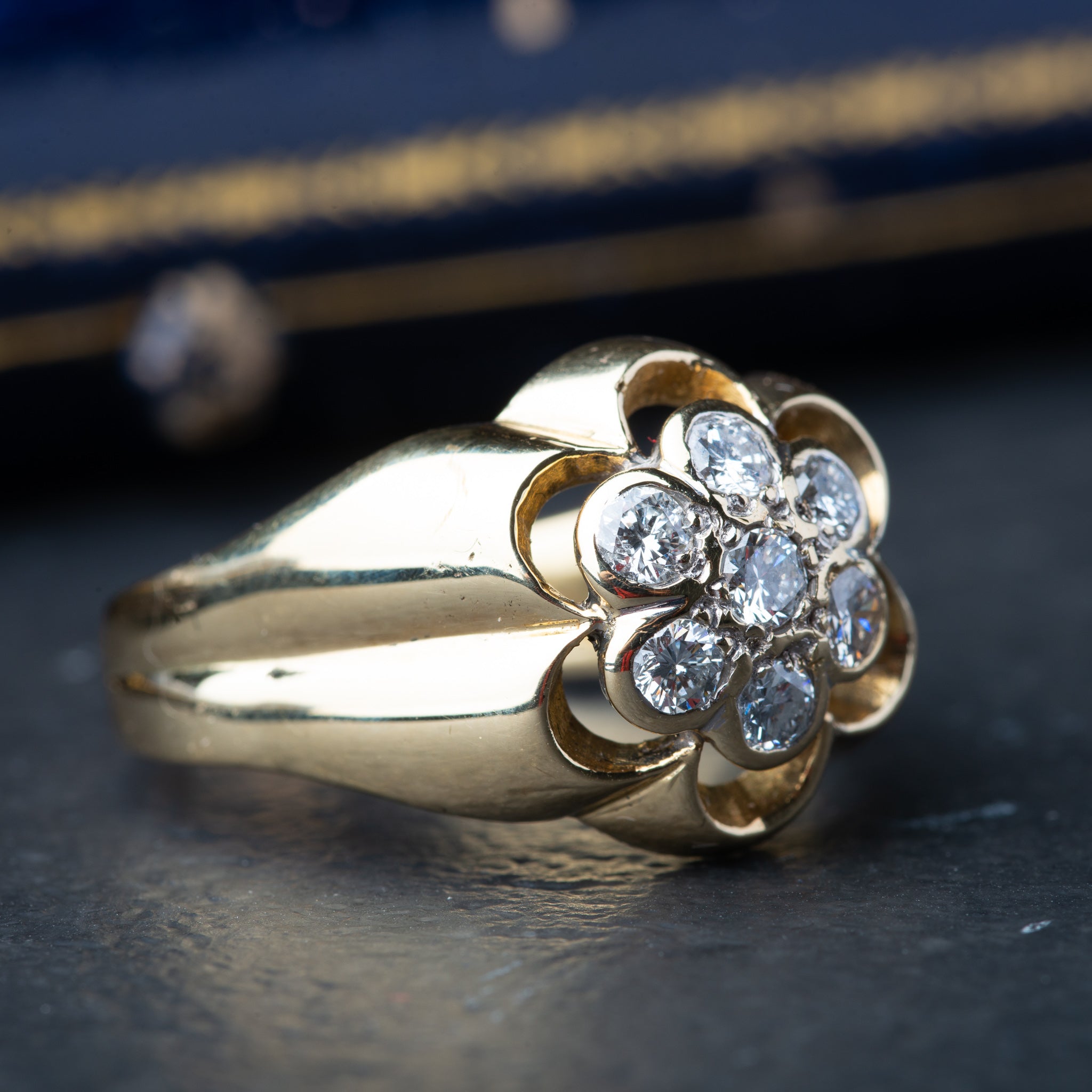 Vintage Heavy Unisex Diamond Ring