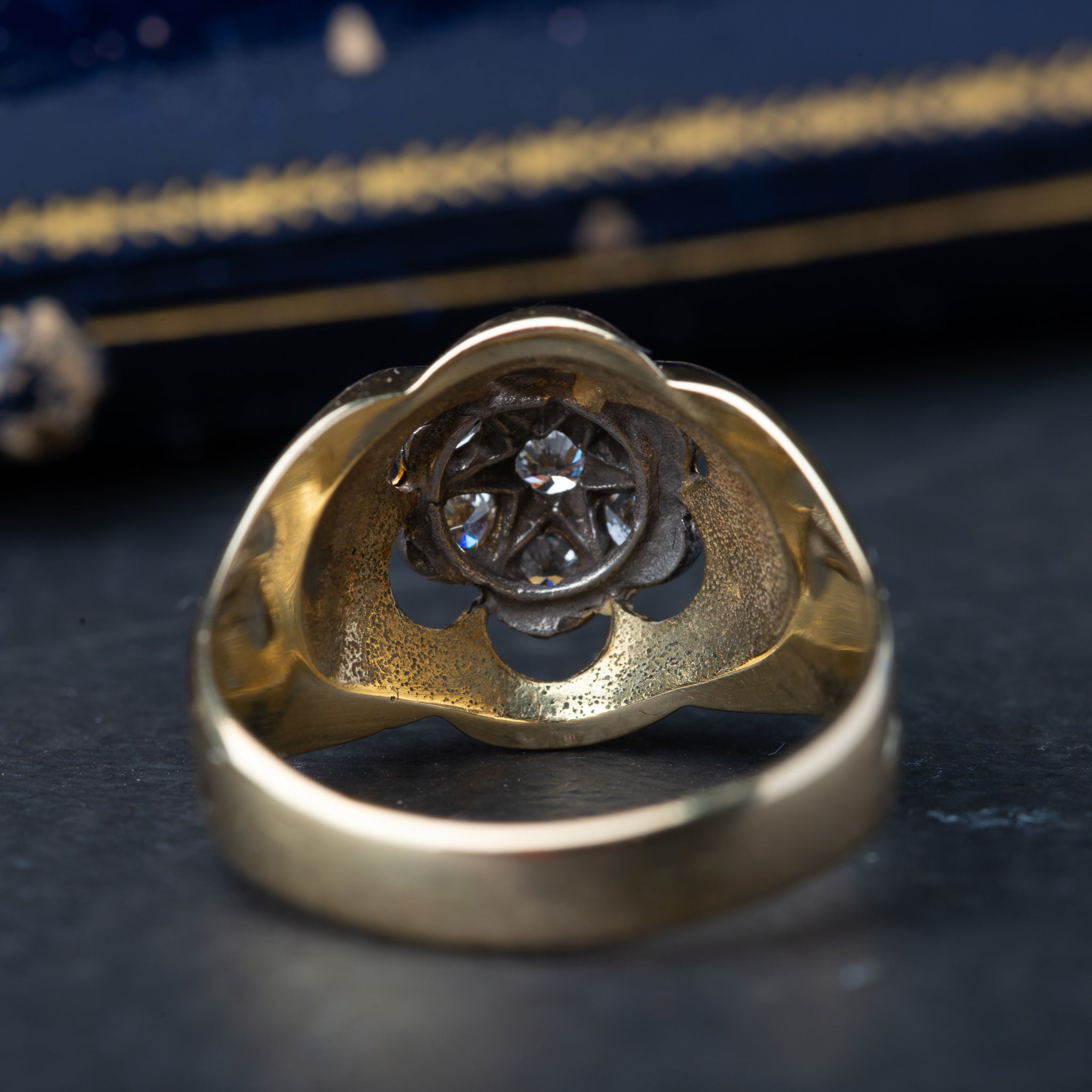 Vintage Heavy Unisex Diamond Ring