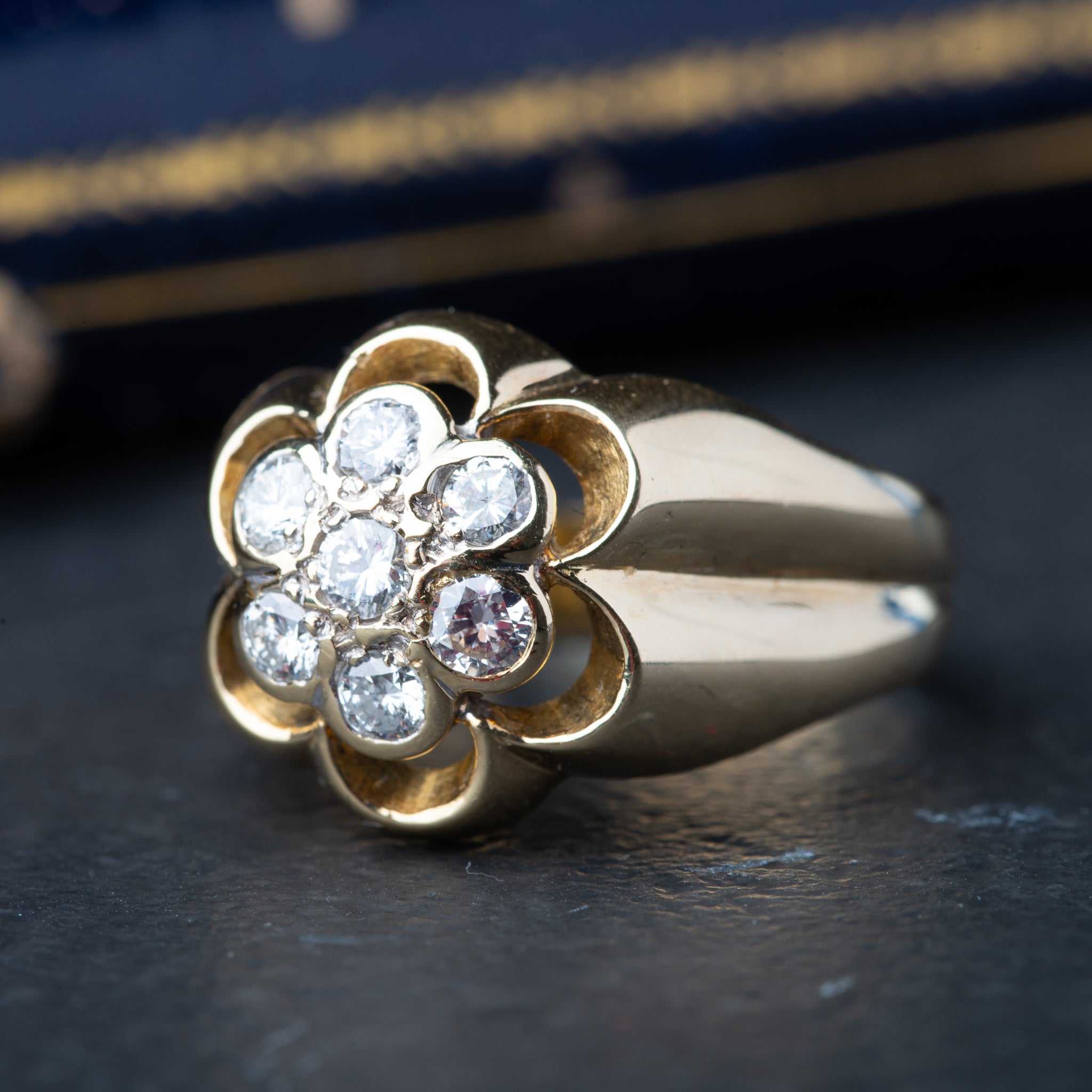 Vintage Heavy Unisex Diamond Ring