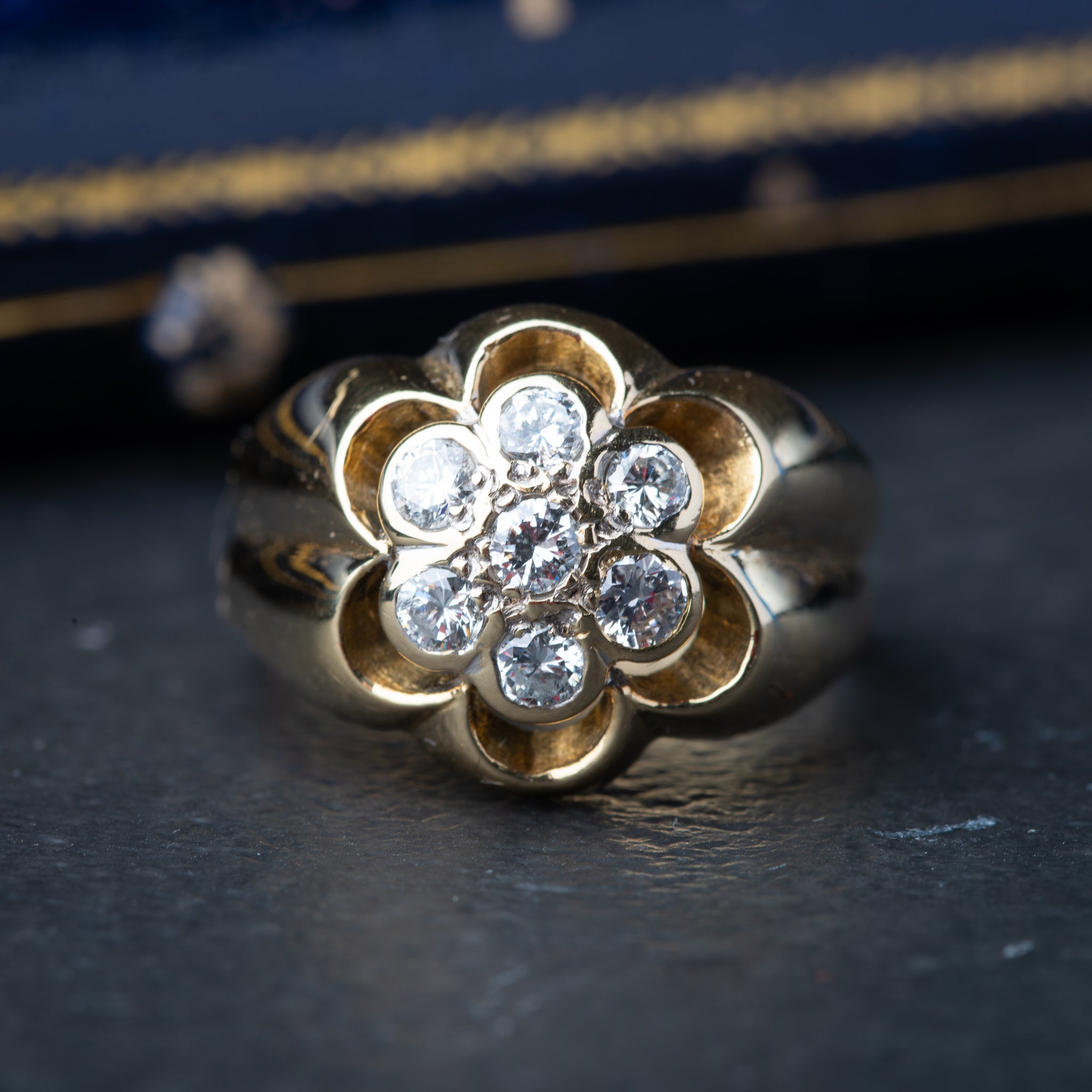 Vintage Heavy Unisex Diamond Ring