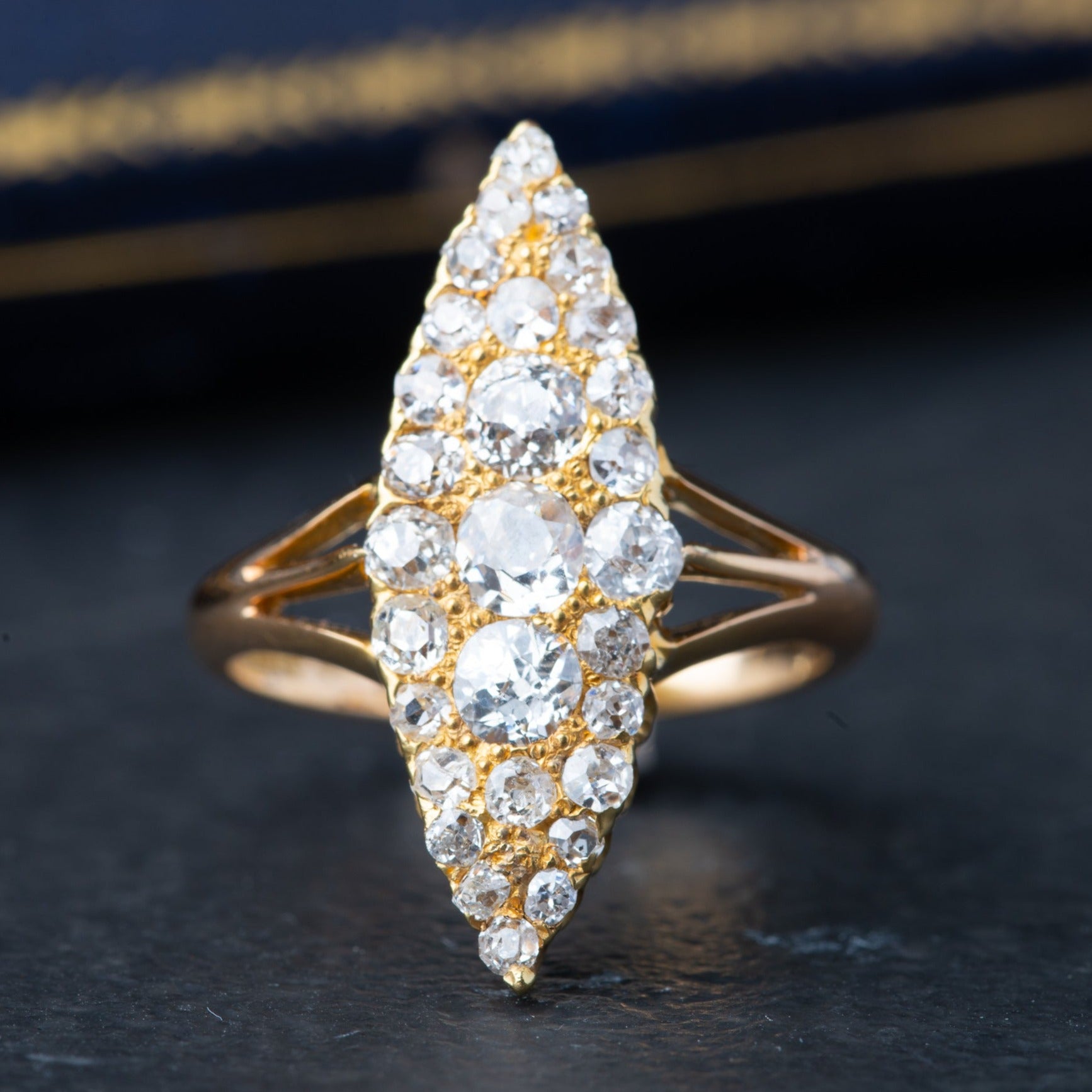 Victorian Diamond Navette Ring - LUXORIA VITA