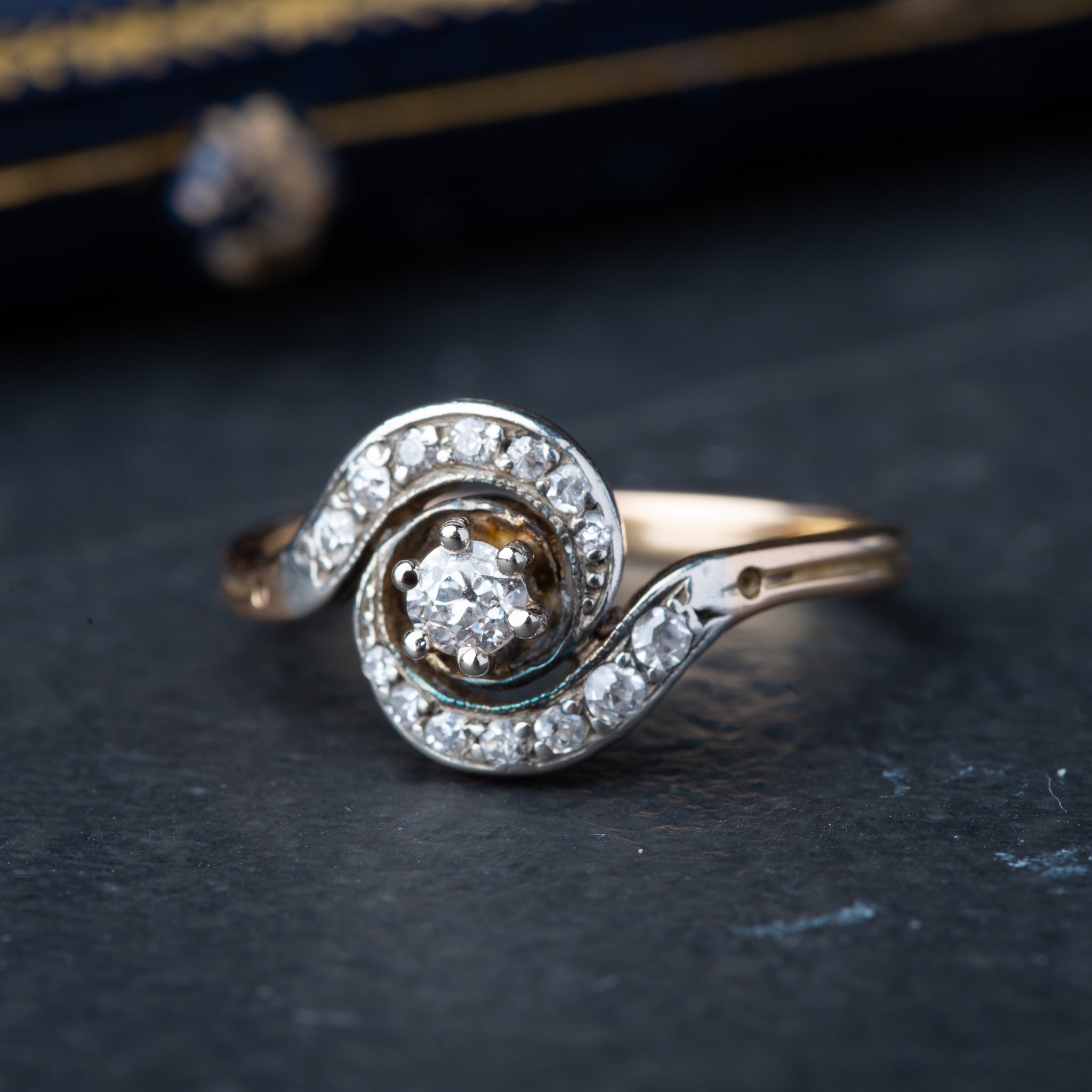 Art Deco Diamond Tourbilon Ring - Luxoria Vita