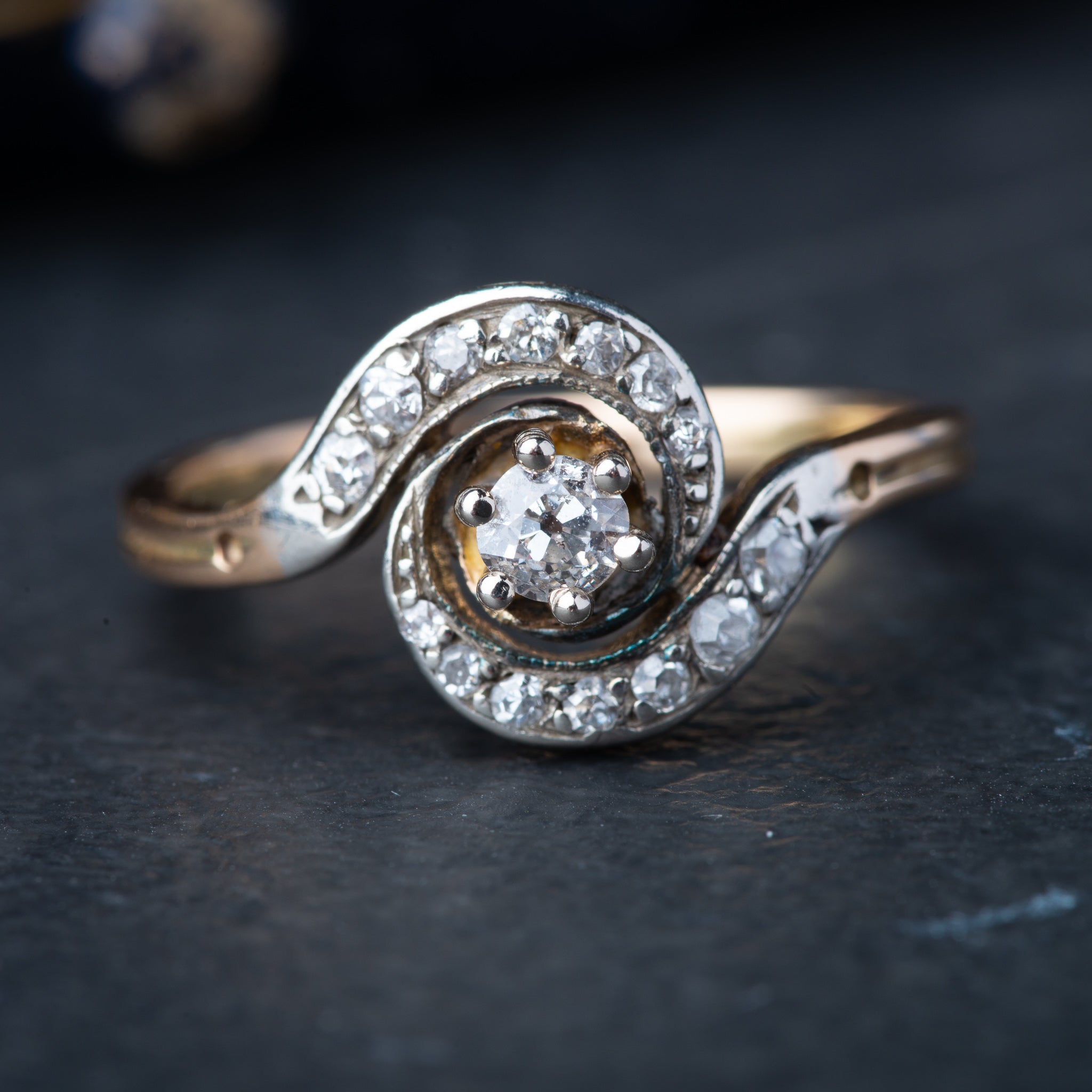 Art Deco Diamond Tourbilon Ring - Luxoria Vita