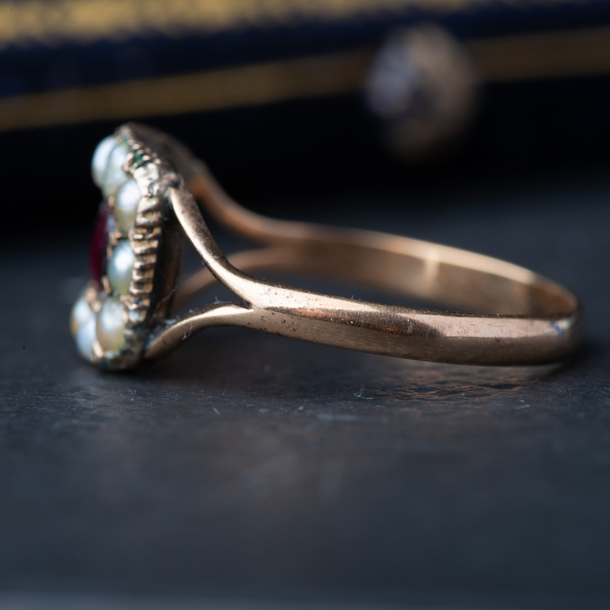 Georgian Garnet Pearl Portrait Ring - LUXORIA VITA