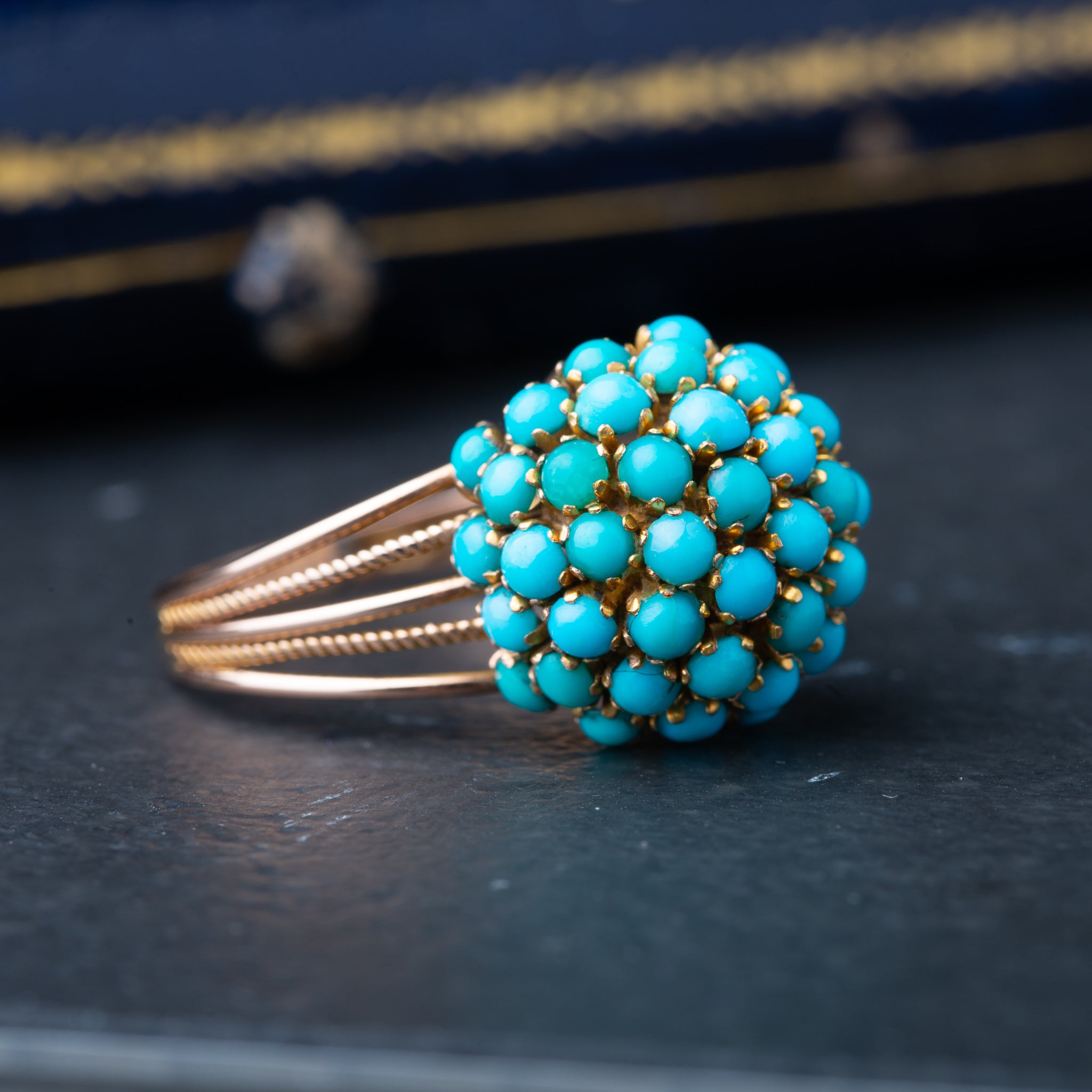 Vintage Turquoise Bombe Ring