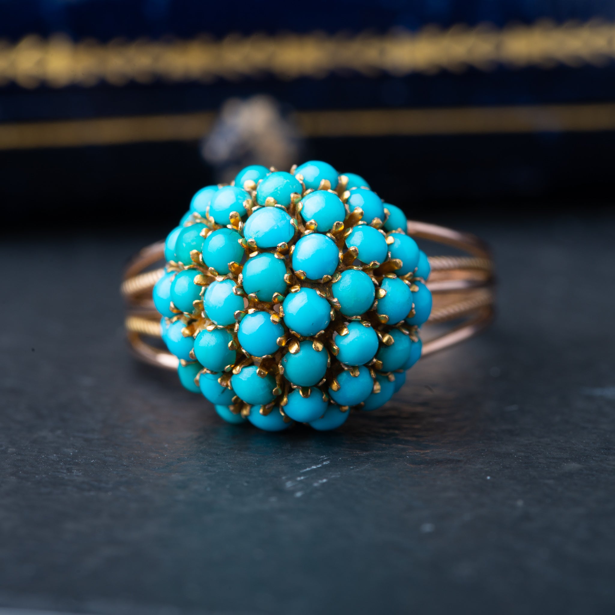Vintage Turquoise Bombe Ring