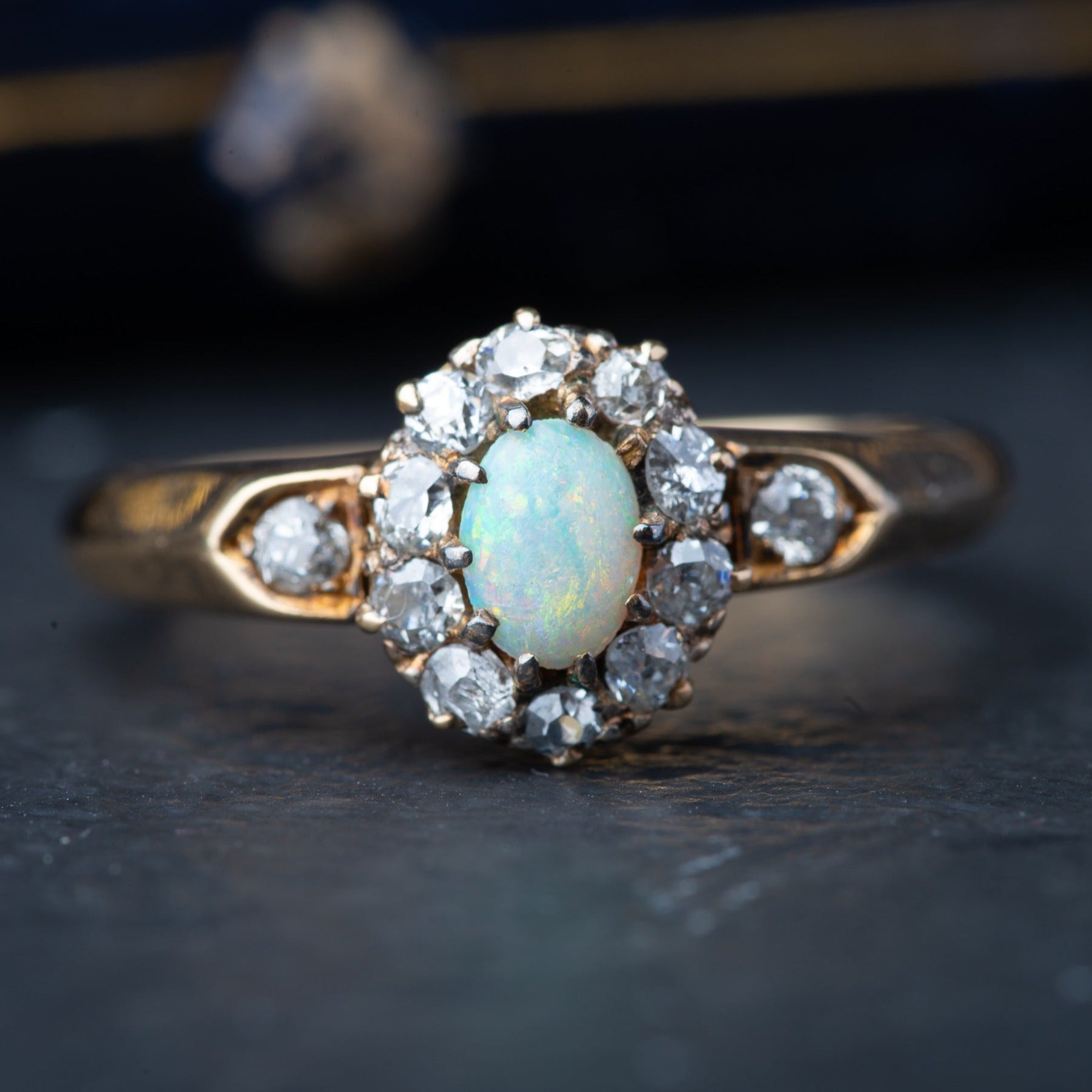 Art Deco Opal Diamond Ring - Luxoria Vita