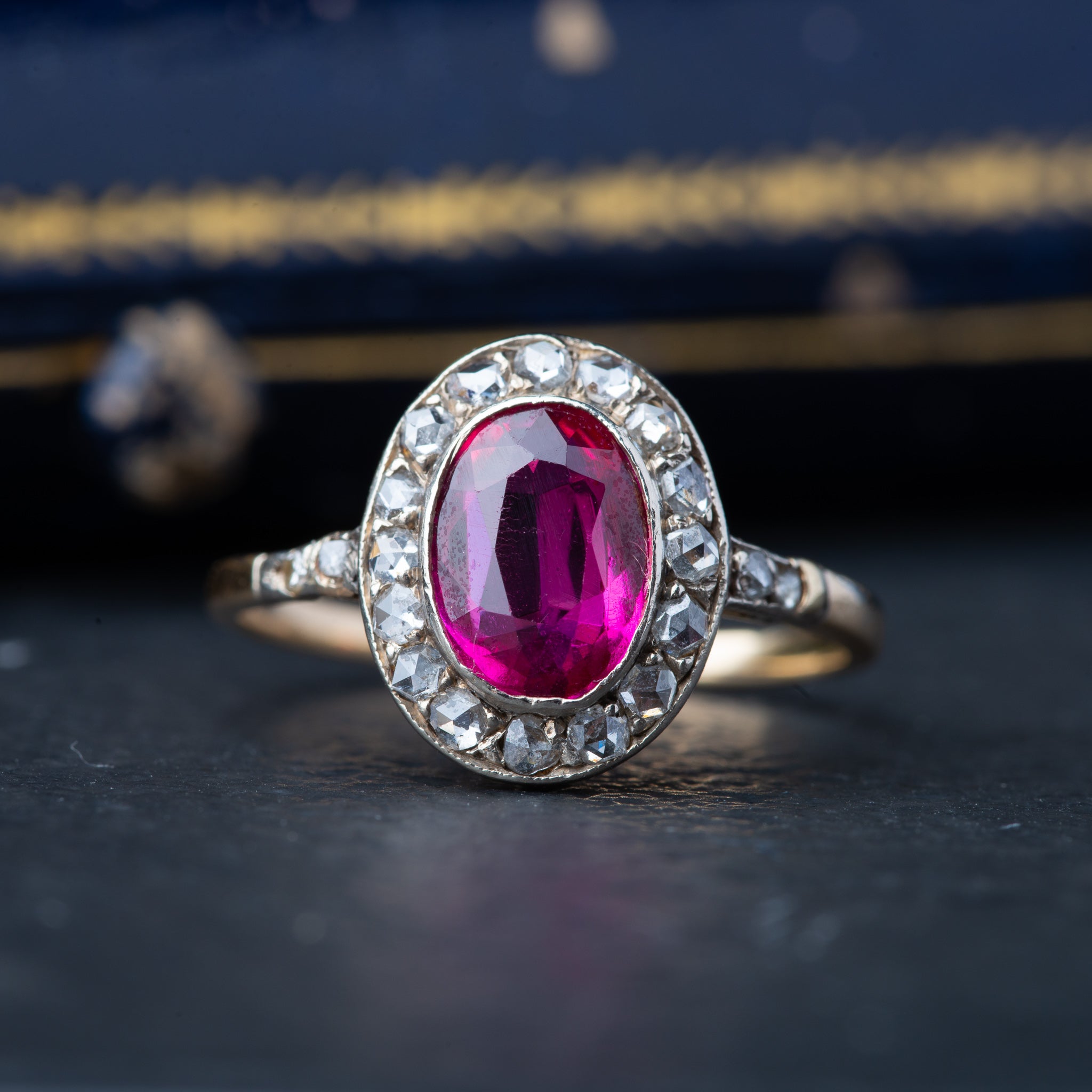 Art Deco Ruby Verneuil Diamond Ring - LUXORIA VITA