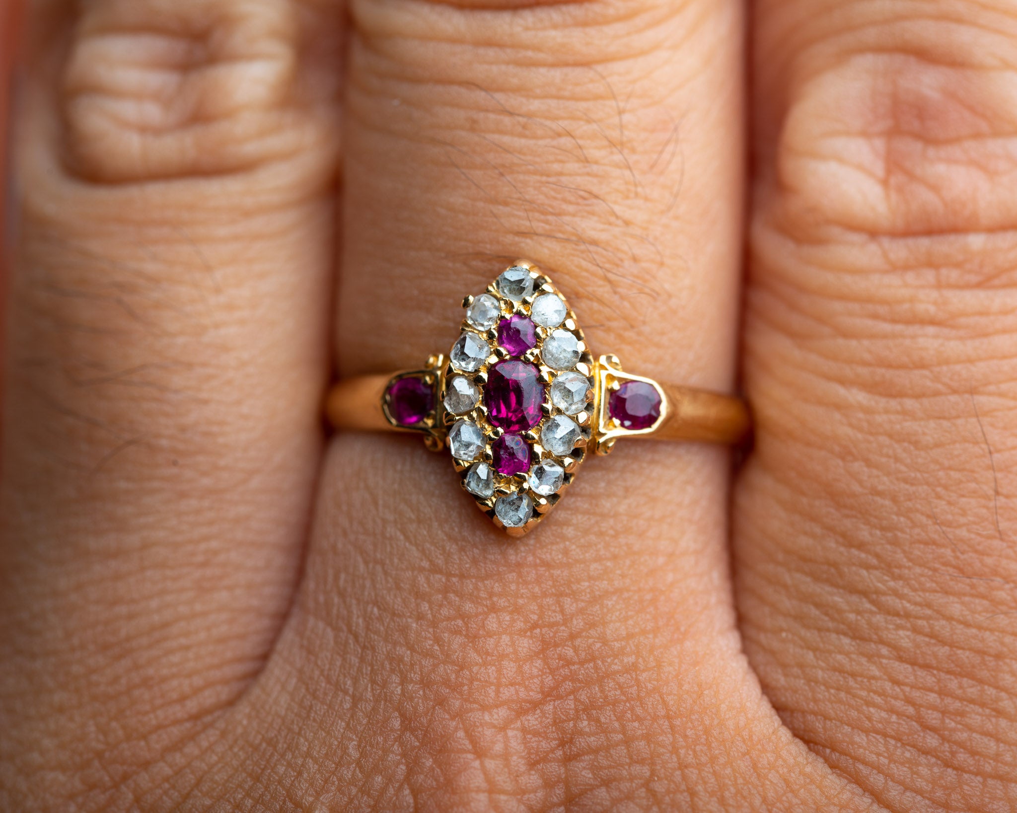 Antique Edwardian Ruby Diamond Ring - LUXORIA VITA