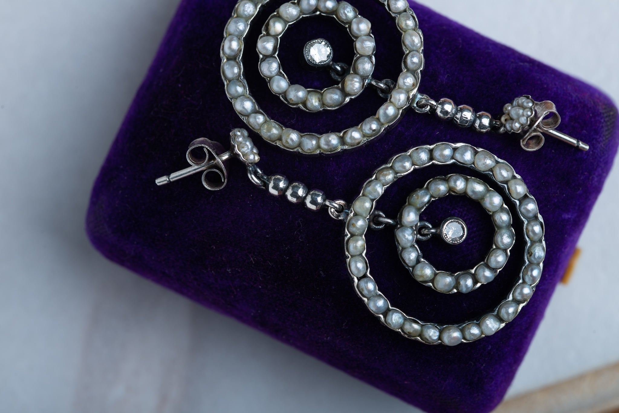 Victorian Pearl Diamond Earrings - LUXORIA VITA