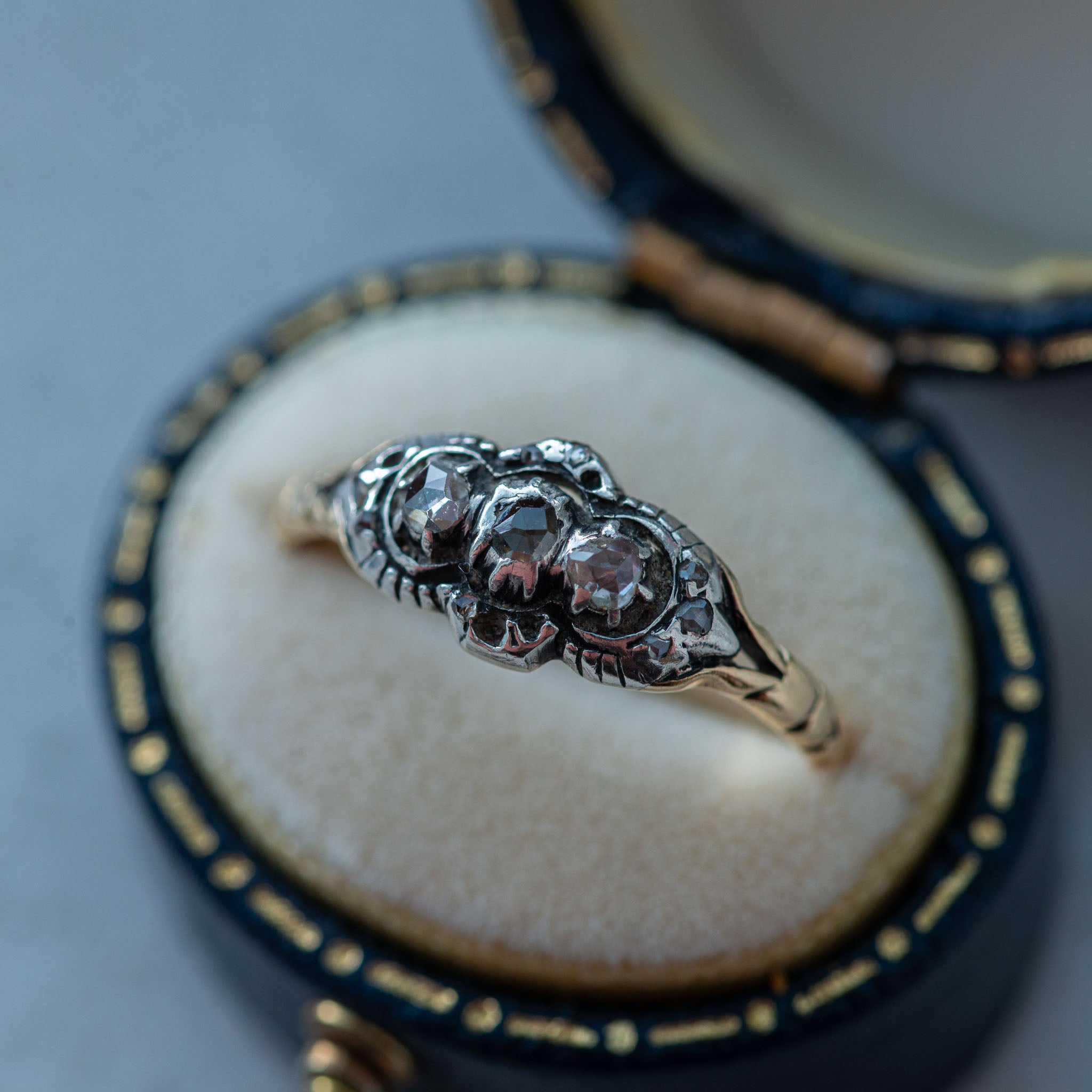 Antique Dutch Foiled Rosecut Diamond Ring