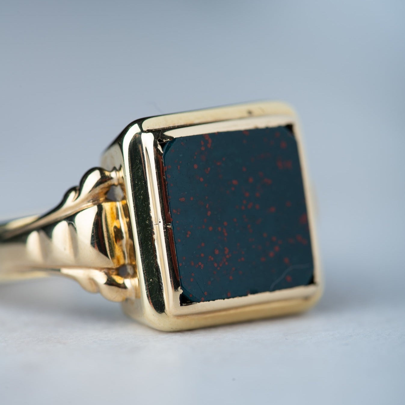 Vintage unisex bloodstone ring