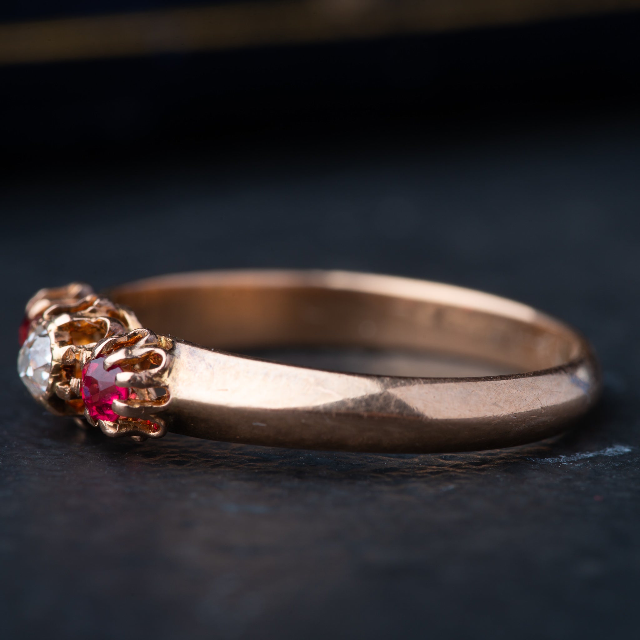 Antique French Ruby Diamond Ring - Luxoria Vita