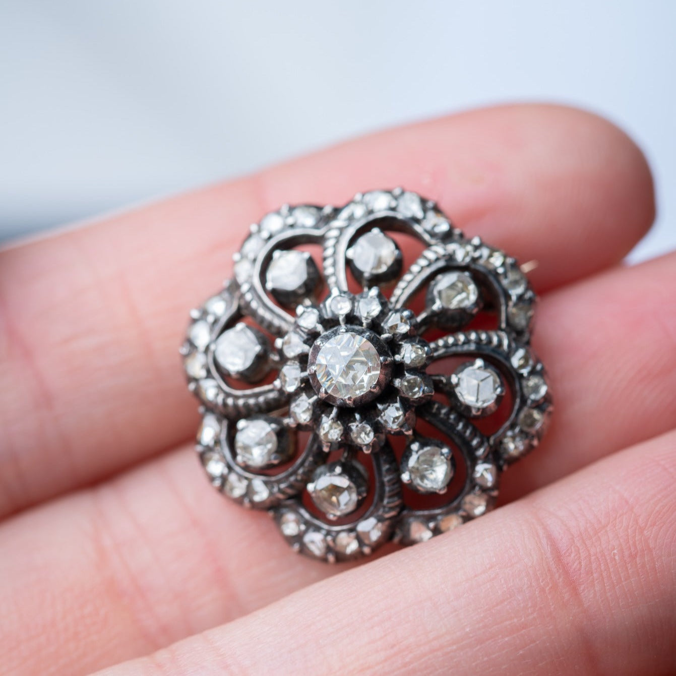 Dutch rosecut diamond ring + brooch set - LUXORIA VITA