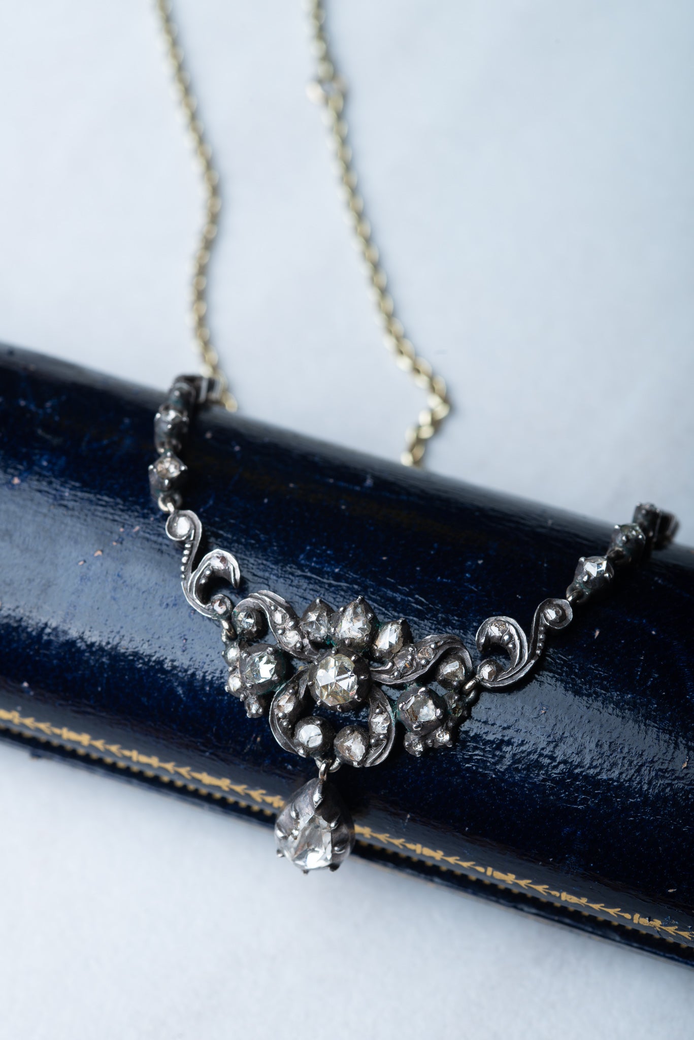 Antique Rosecut Diamond 14K Gold Necklace - Luxoria Vita