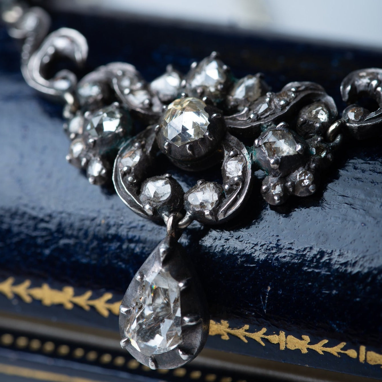 Antique Rosecut Diamond 14K Gold Necklace - Luxoria Vita