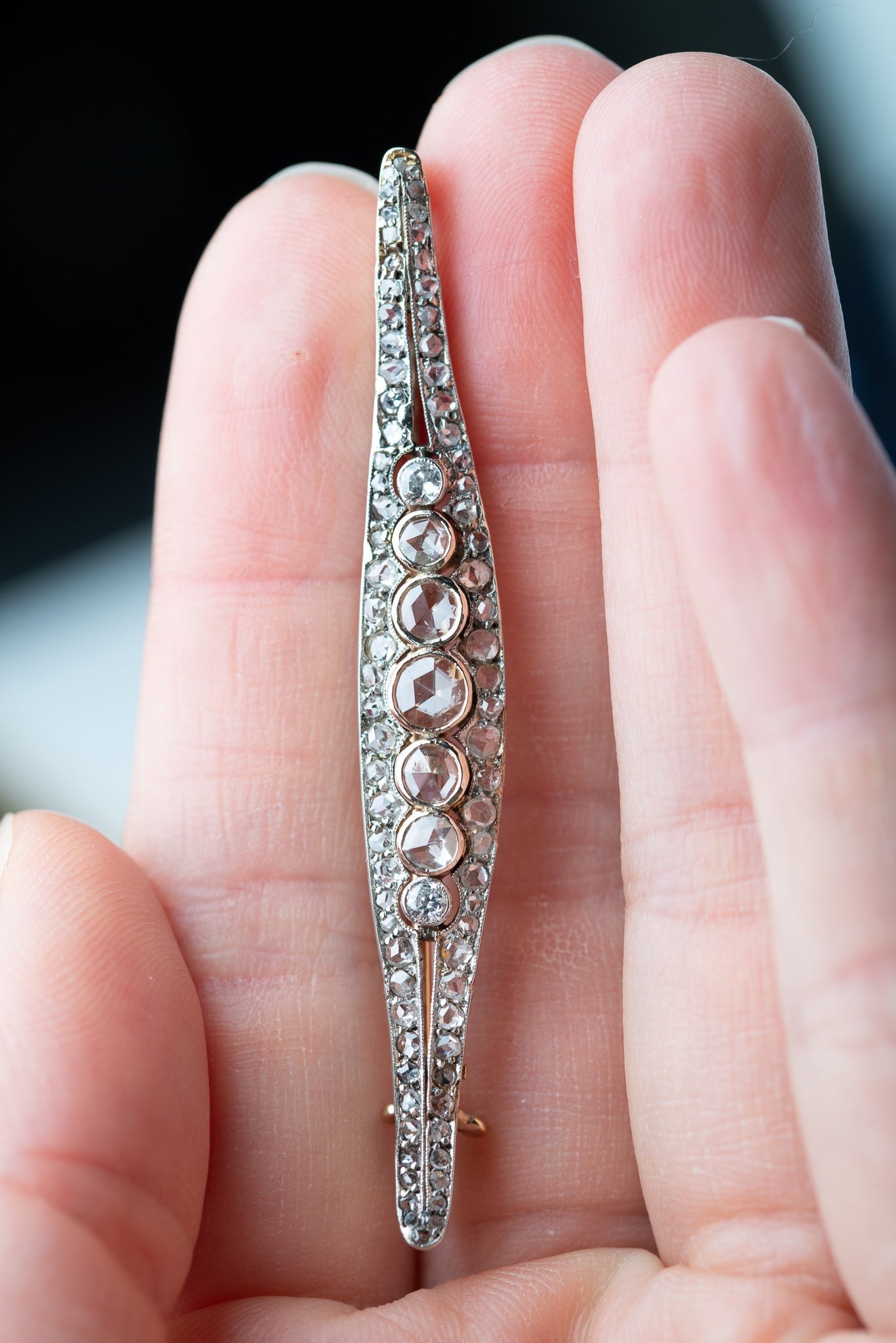 Art Deco Rosecut Diamond Brooch - LUXORIA VITA