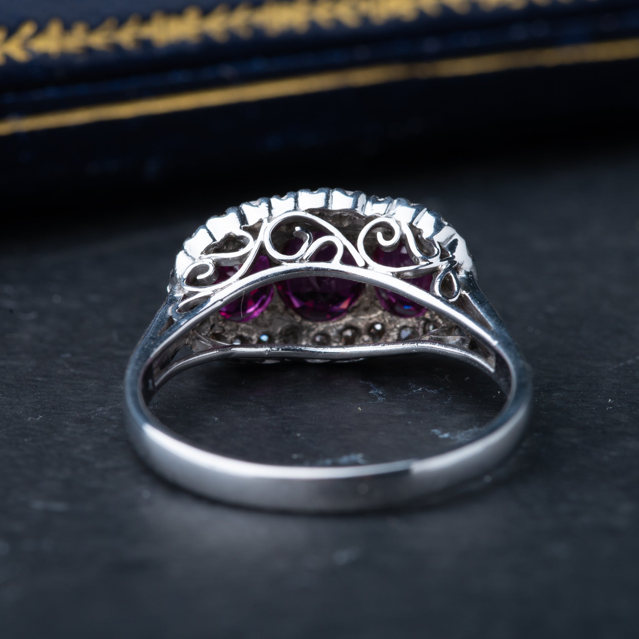 Vintage Spinel Diamond Trilogy Ring