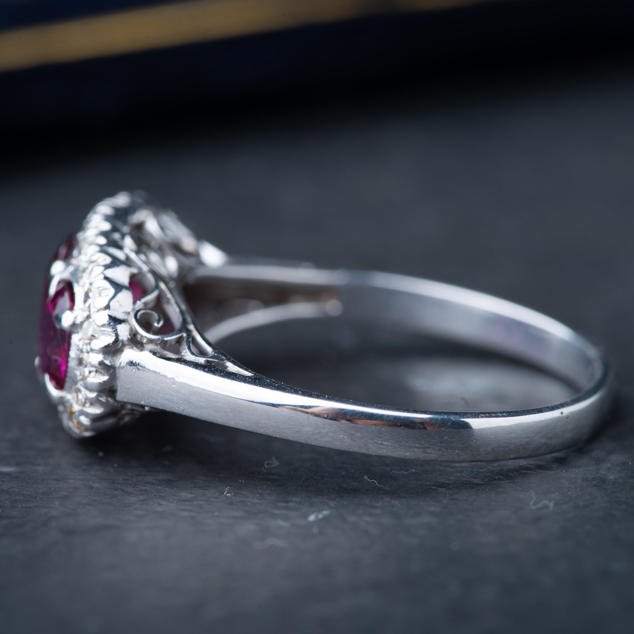 Vintage Spinel Diamond Trilogy Ring