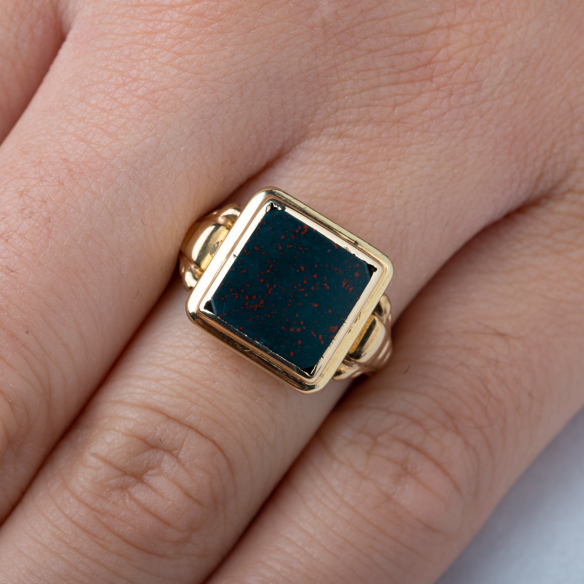 Vintage unisex bloodstone ring