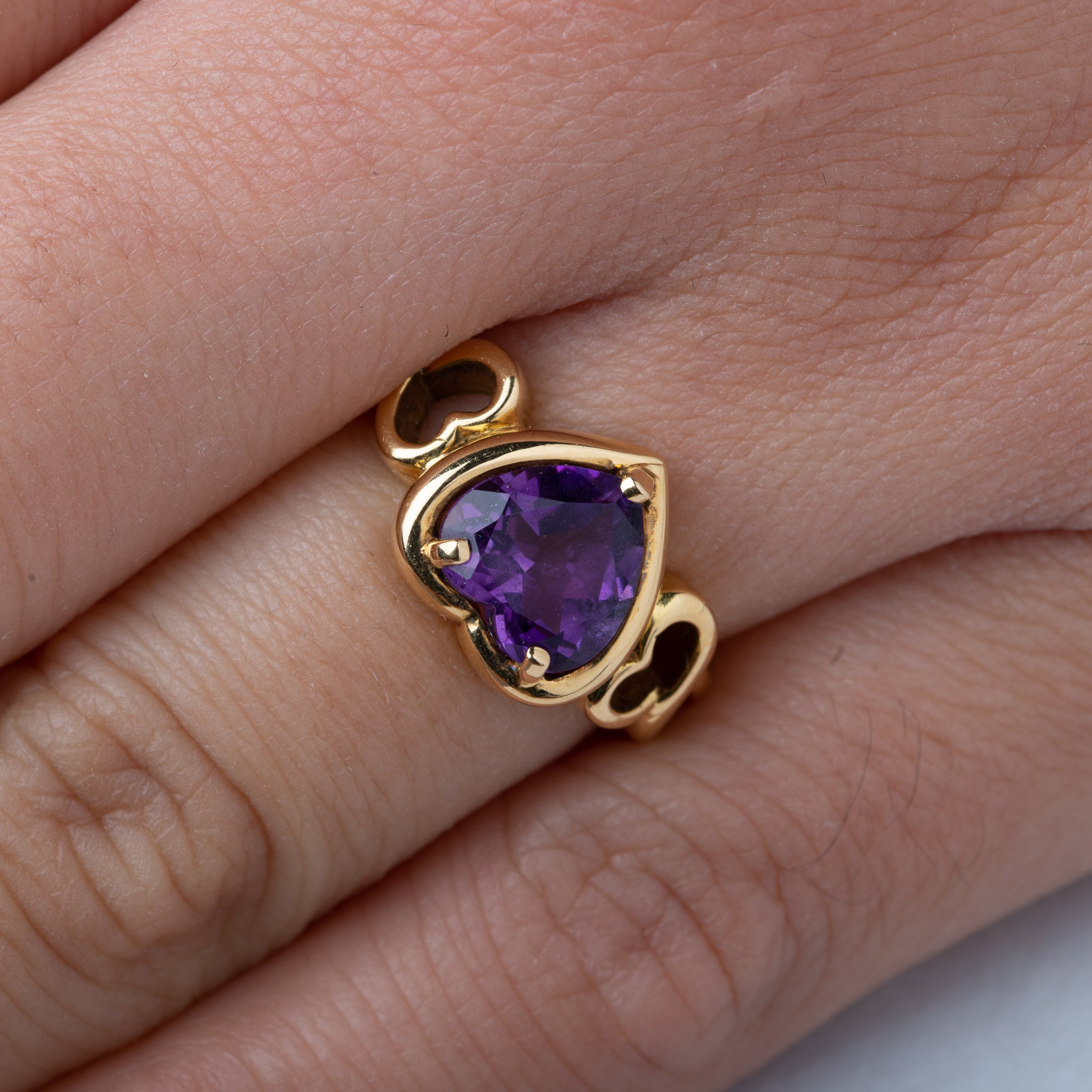 Vintage High Carat Amethyst Heart Ring