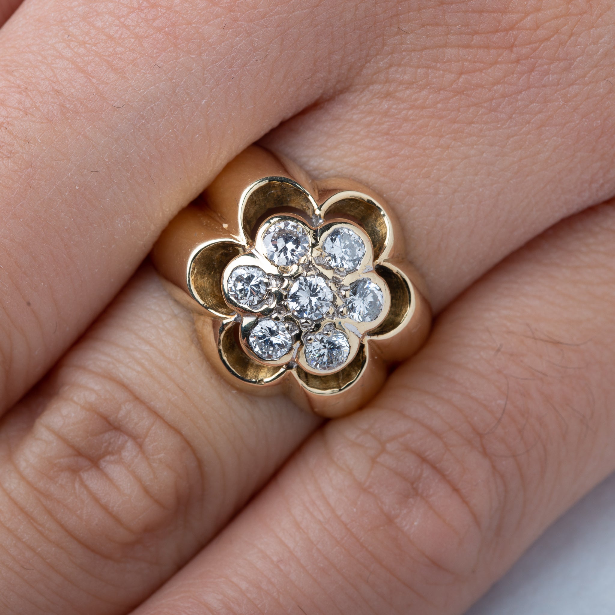 Vintage Heavy Unisex Diamond Ring