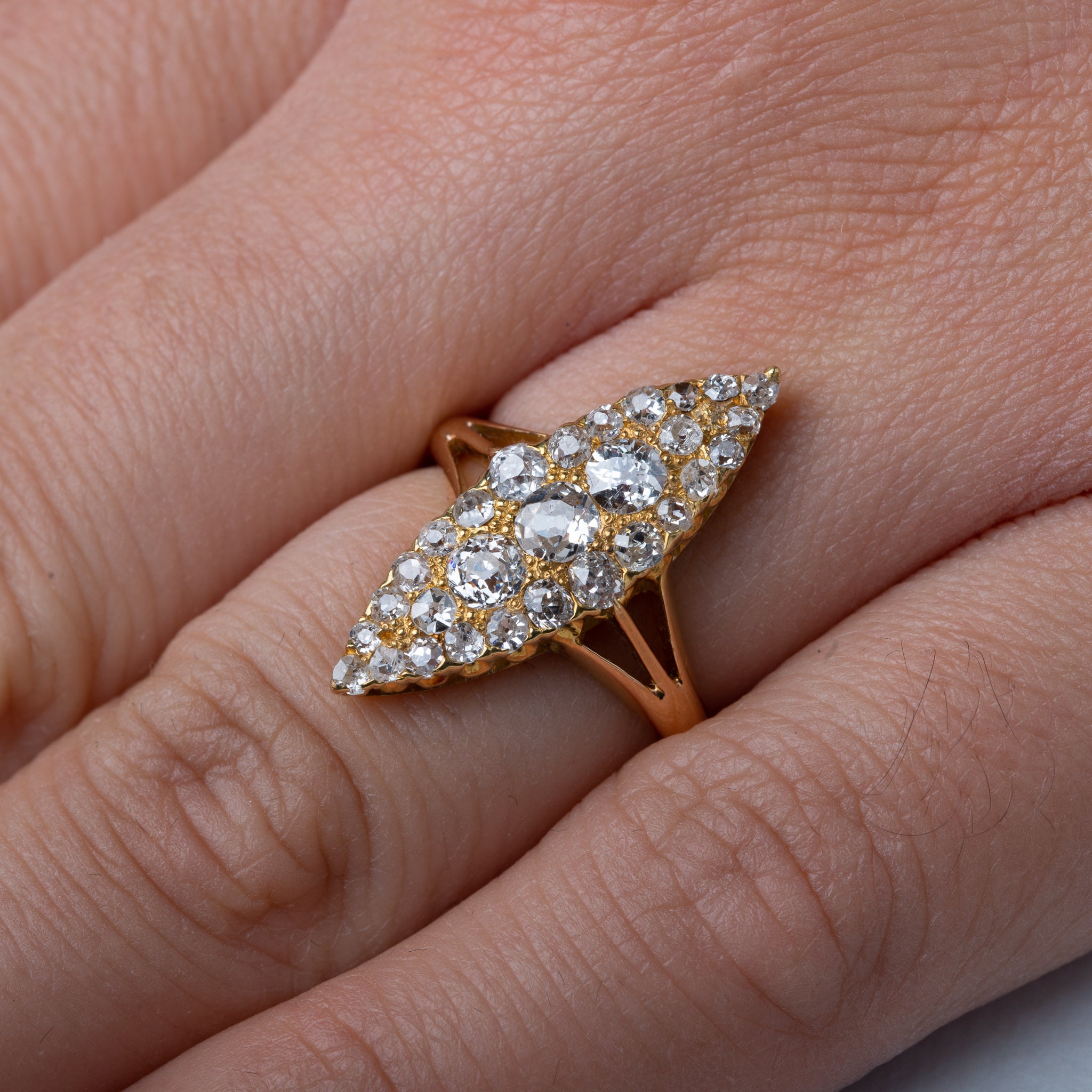 Victorian Diamond Navette Ring - LUXORIA VITA