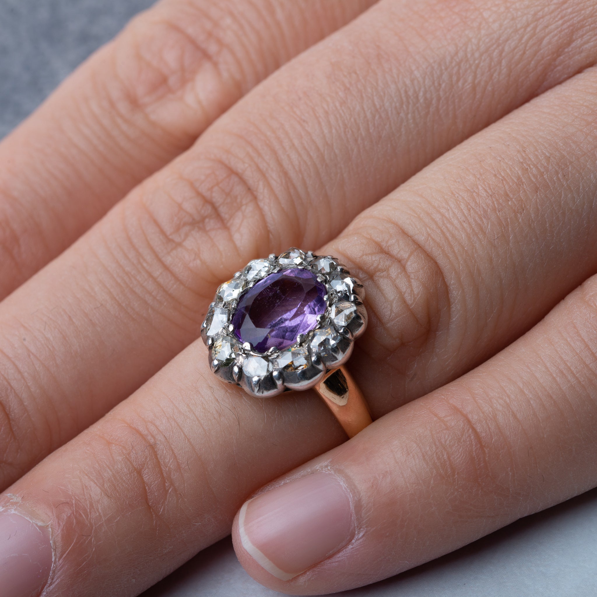 Victorian Amethyst Rosecut Diamond Ring - LUXORIA VITA