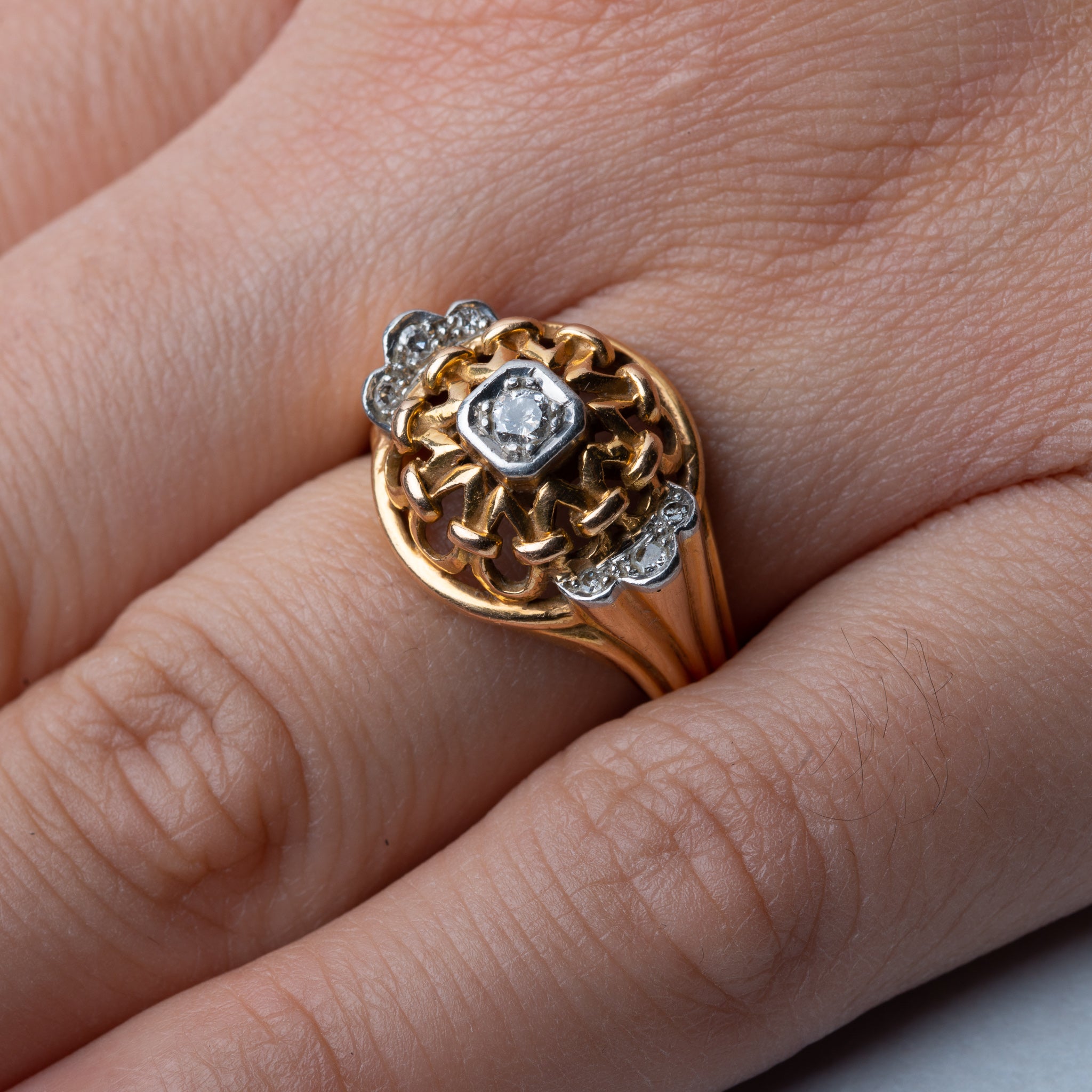 Retro 1940’s Diamond Tank Ring - Luxoria Vita