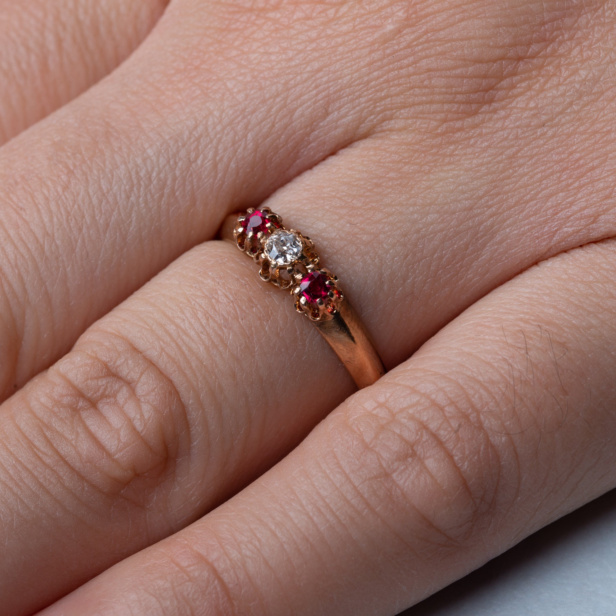 Antique French Ruby Diamond Ring - Luxoria Vita