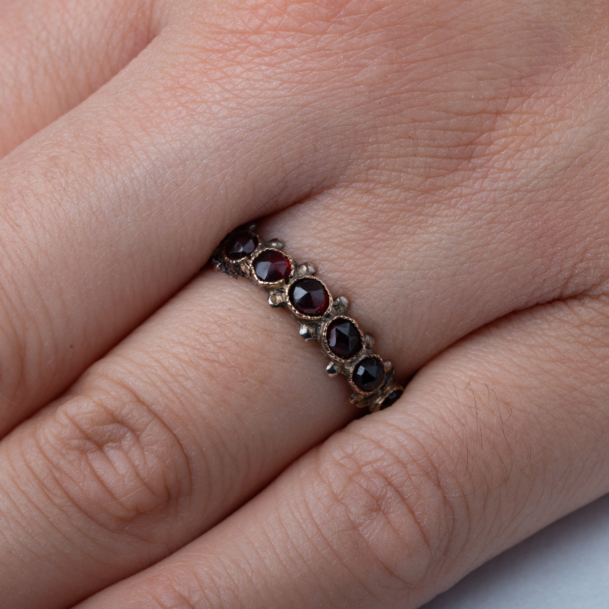 Antique Eternity Garnet Ring - Luxoria Vita