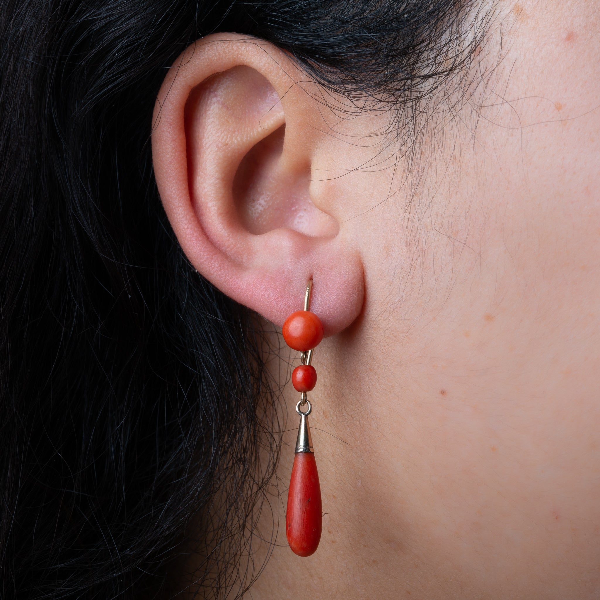 1880's Victorian Coral Earrings - LUXORIA VITA