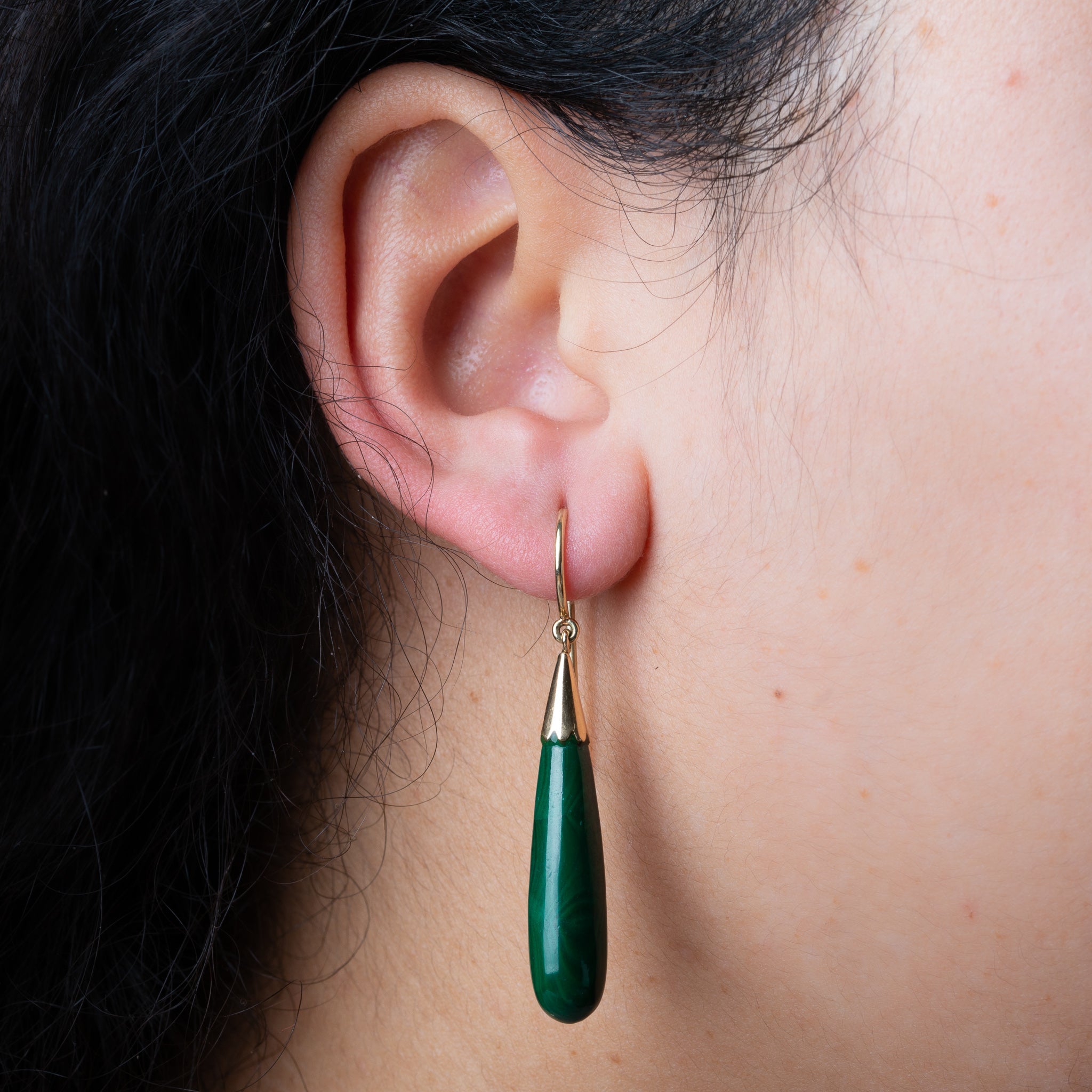 Antique malachite earrings - LUXORIA VITA