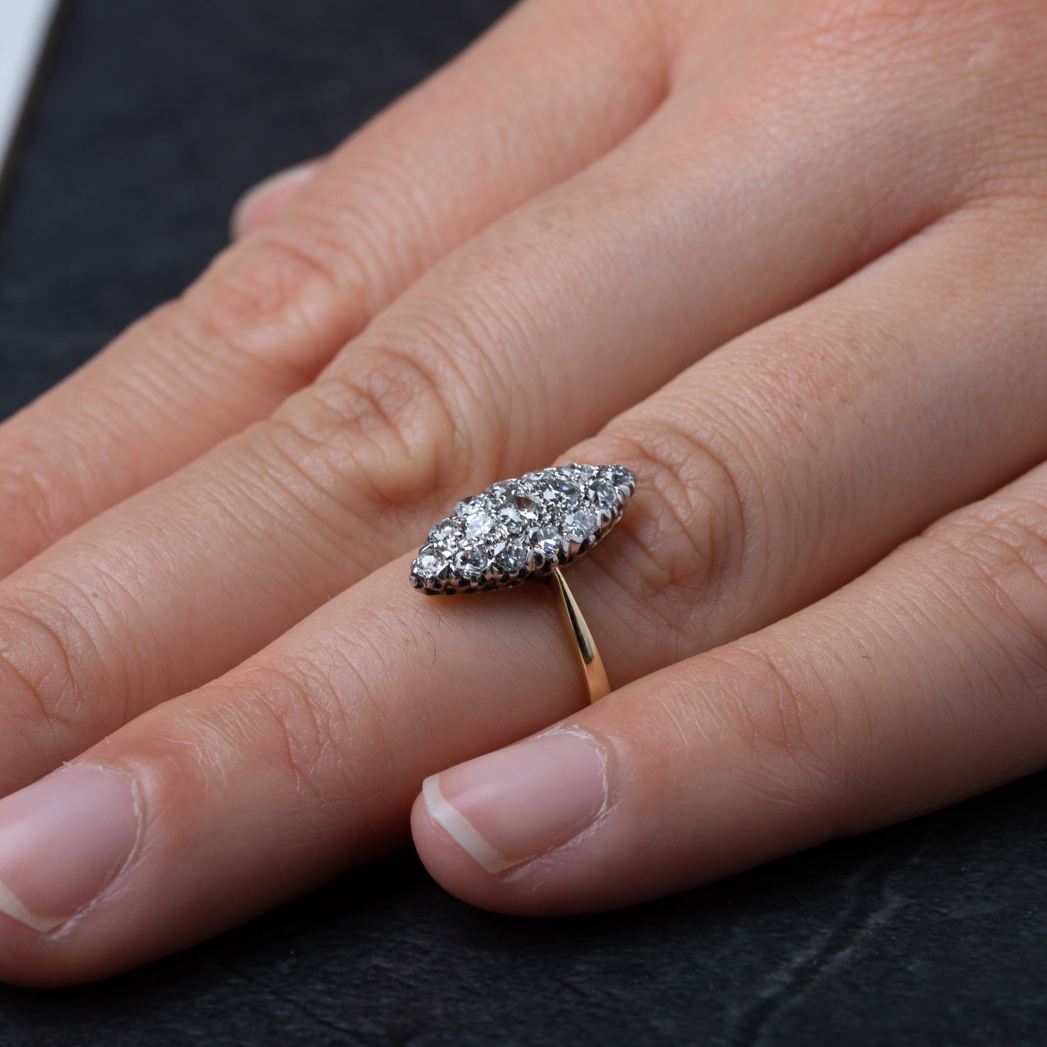 Antique 1900's Diamond Navette Ring - Luxoria Vita