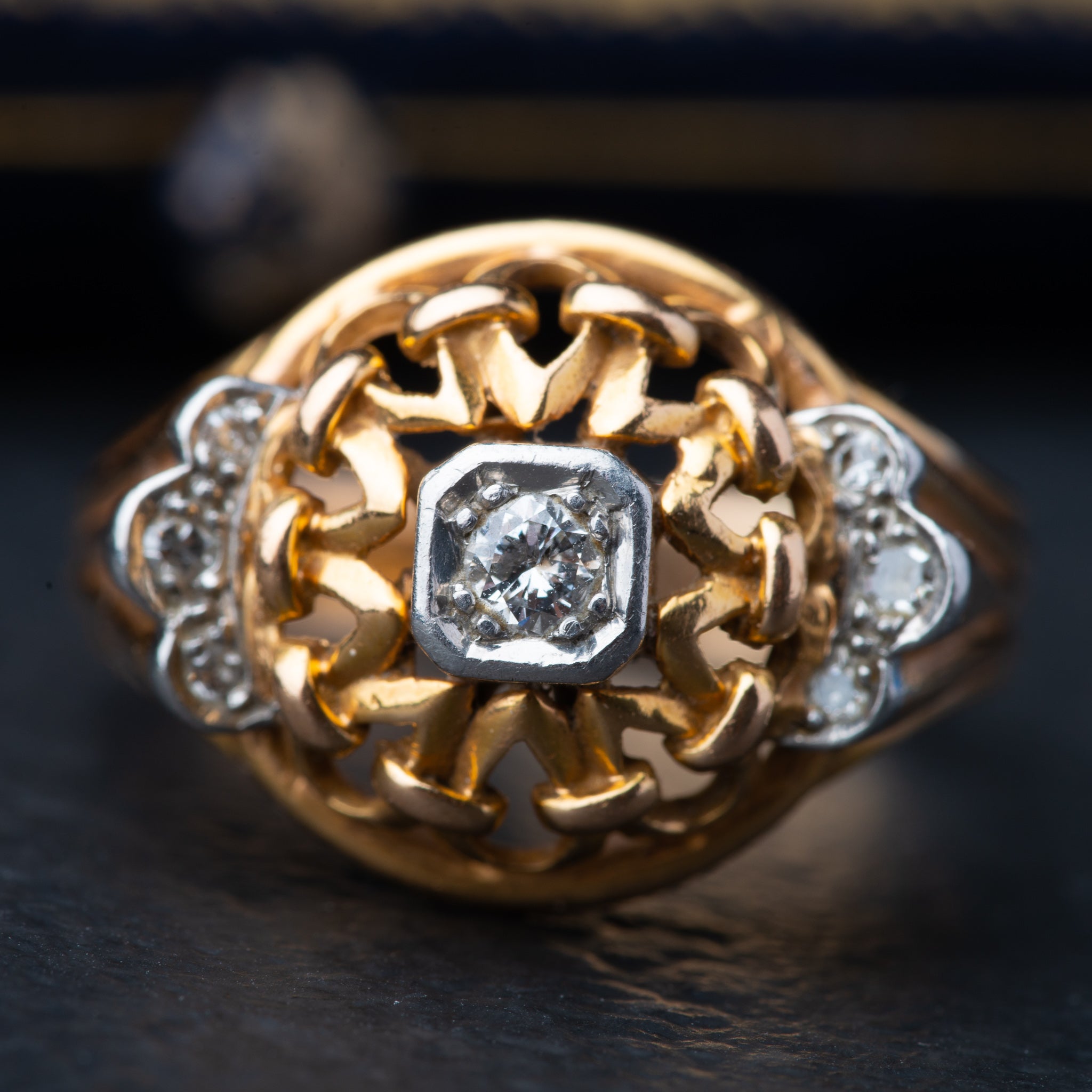 Retro 1940’s Diamond Tank Ring - Luxoria Vita